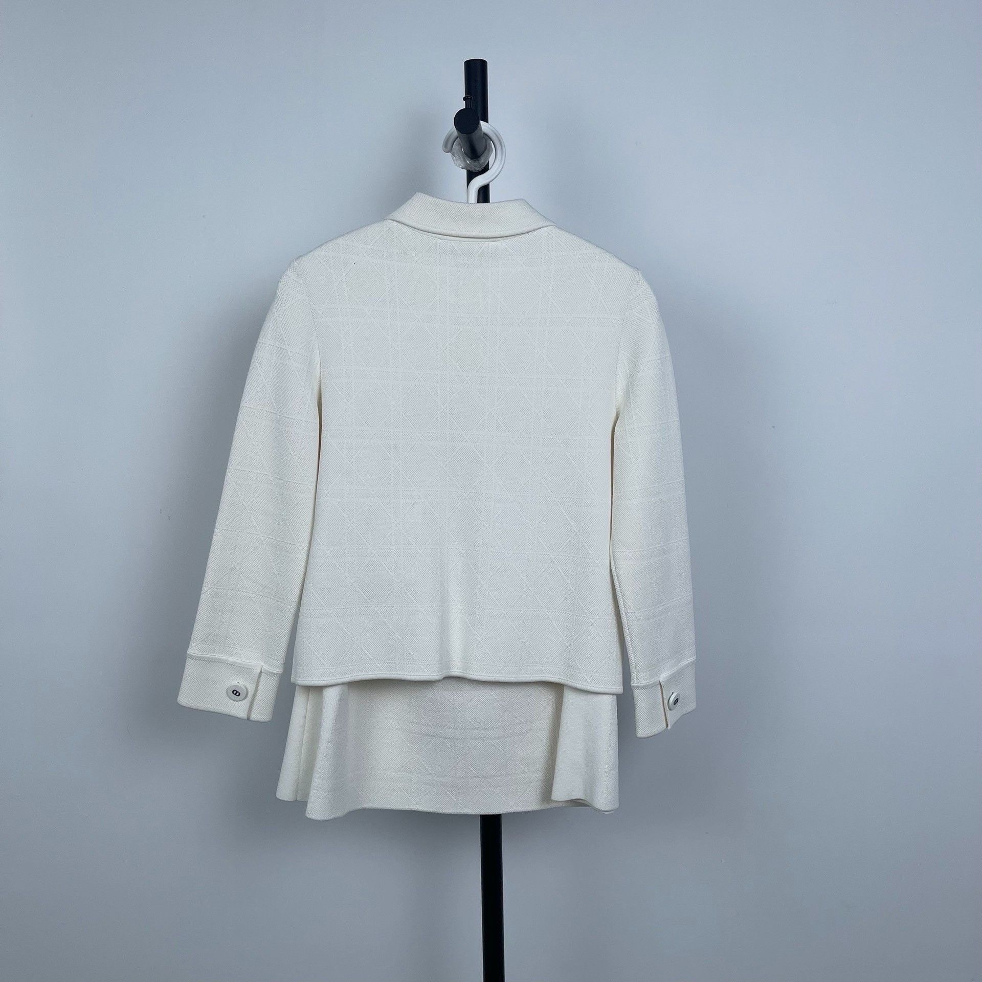 Dior Dior White CD Button Knit Coat & Skirt Set Size XXS / US 00 / IT 34 - 2 Thumbnail