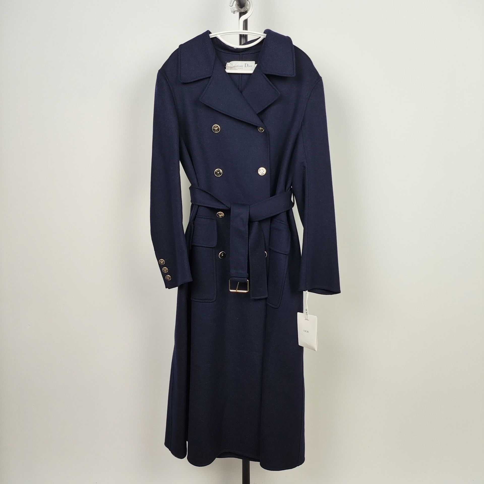 Dior Dior Dark Blue Double-Breasted Wool Coat Size XXS / US 00 / IT 34 - 9 Thumbnail