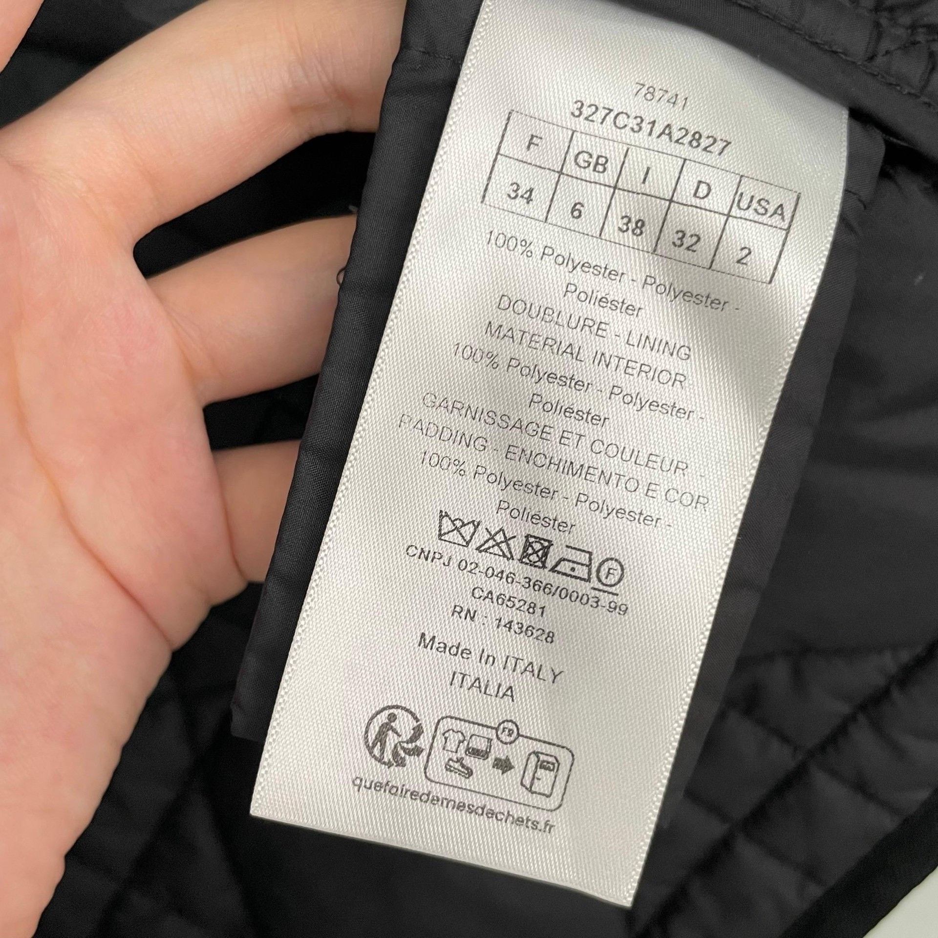 Dior Dior Black Short Quilted Diamond Jacket Size XXS / US 00 / IT 34 - 5 Thumbnail