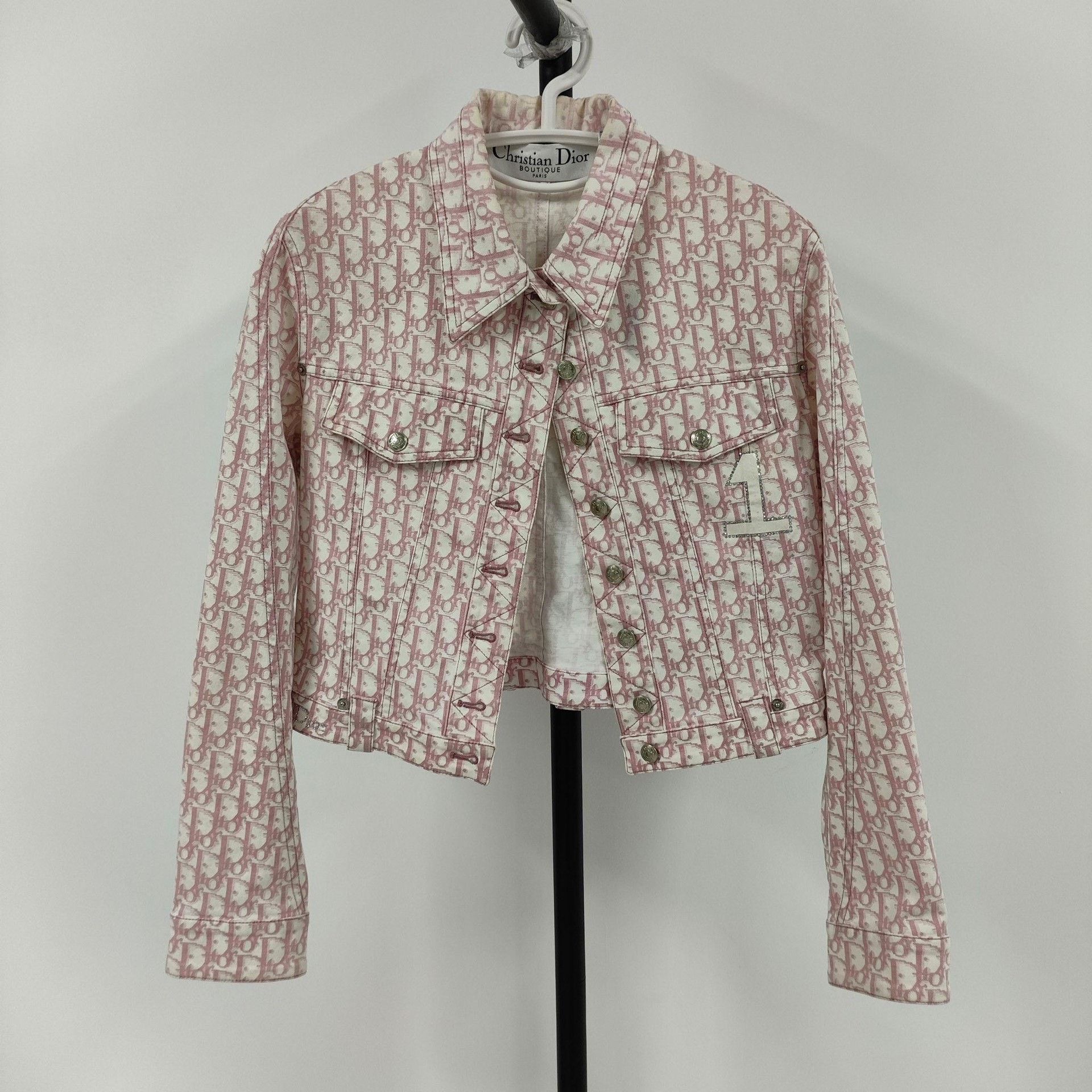 Dior Dior Light Pink Cropped Denim Jacket Size S / US 4 / IT 40 - 9 Thumbnail