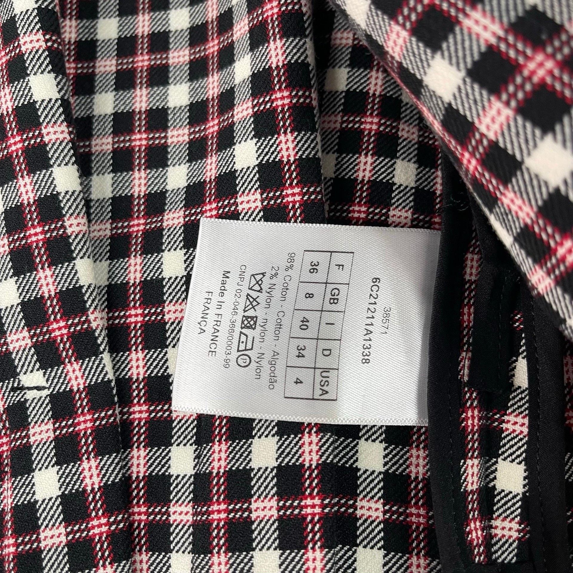 Dior Dior Runway Red White Brown Check Coat Size XS / US 0-2 / IT 36-38 - 4 Thumbnail