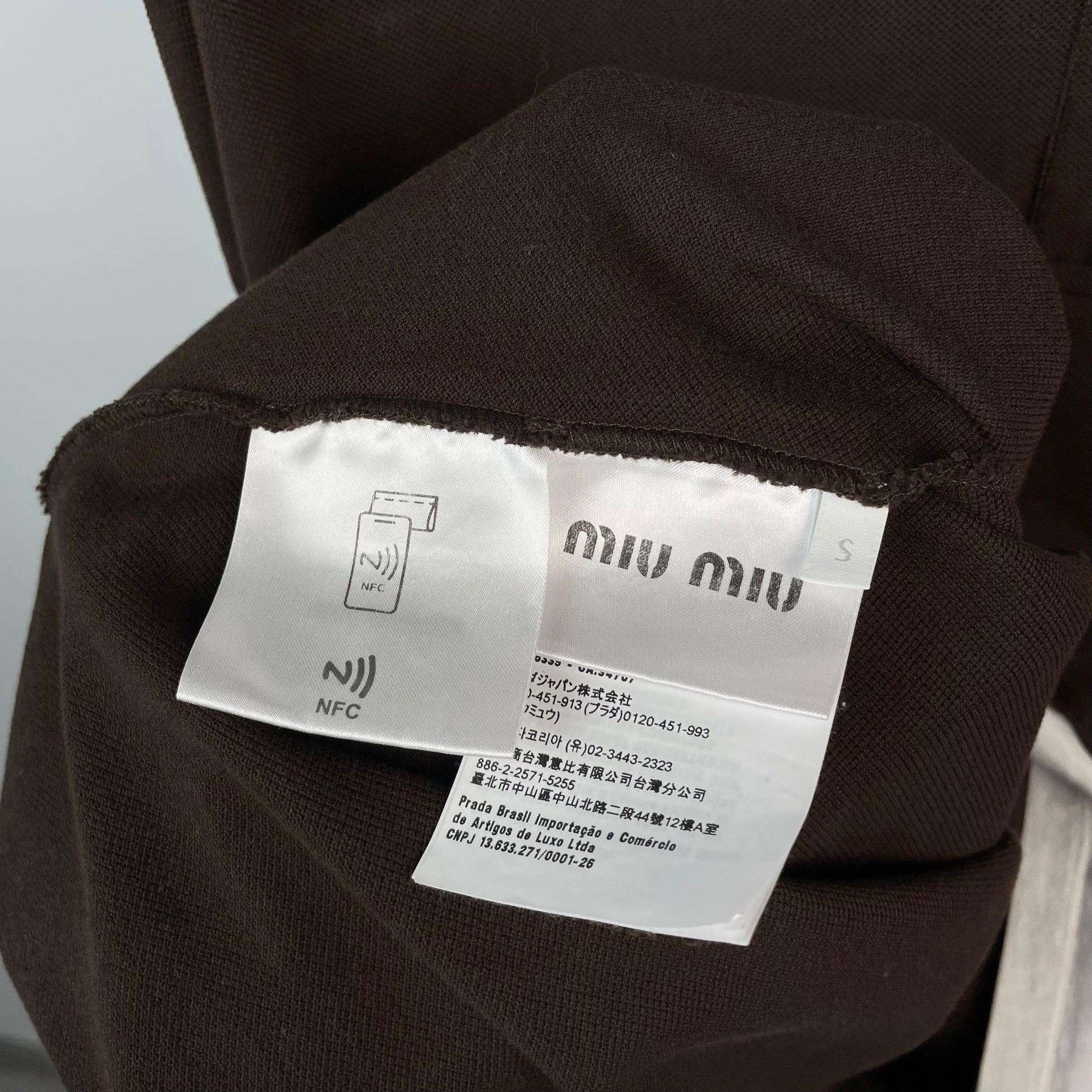 Miu Miu Miumiu Dark Brown Fake Two-Layer Polo Shirt Size S / US 4 / IT 40 - 6 Thumbnail