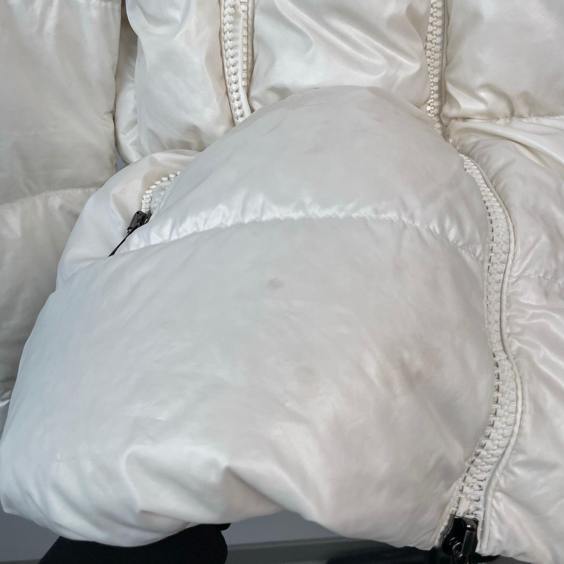 Moncler Moncler Laiche White Fur Collar Down Jacket Size L / US 10 / IT 46 - 6 Thumbnail