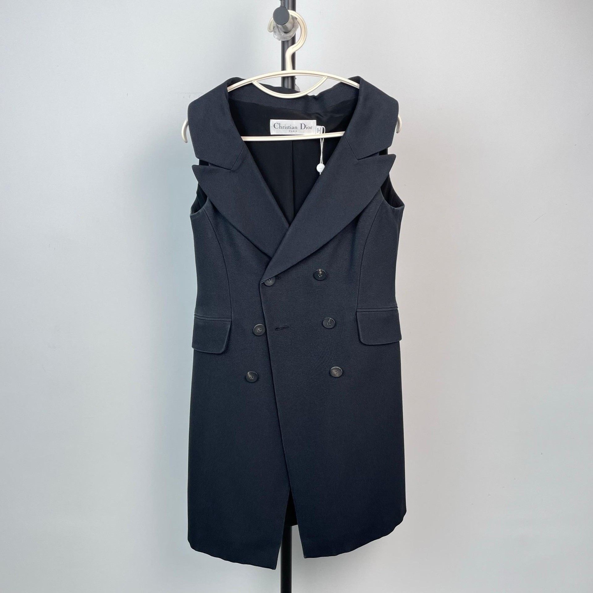 Dior Dior Dark Blue Sleeveless Lapel Vest Dress Size S / US 4 / IT 40 - 9 Thumbnail