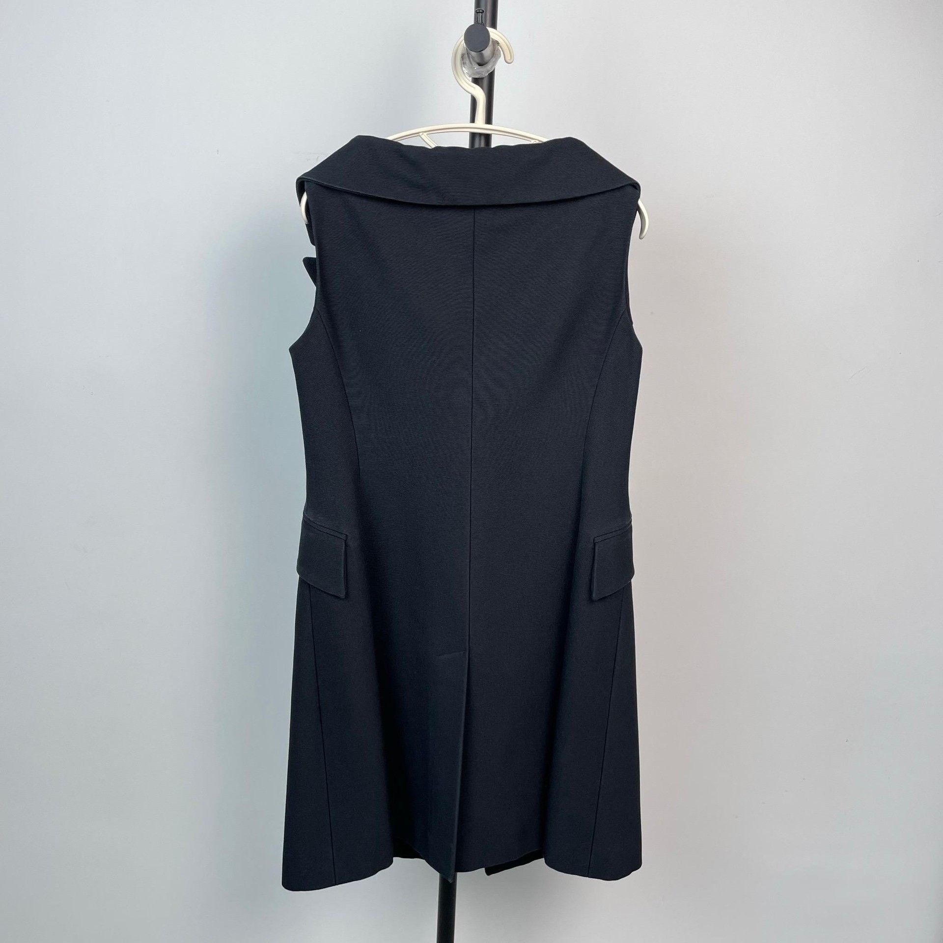Dior Dior Dark Blue Sleeveless Lapel Vest Dress Size S / US 4 / IT 40 - 2 Thumbnail
