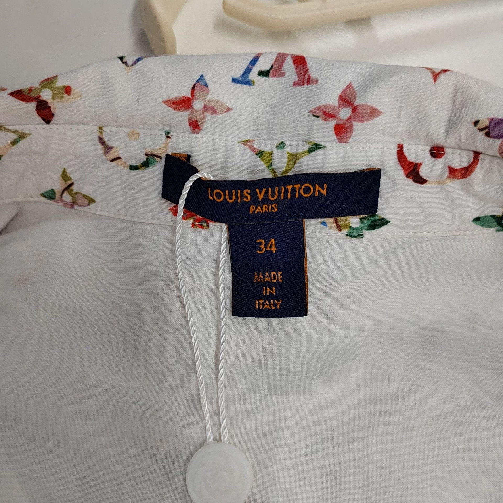 Louis Vuitton Louis Vuitton White Colorful Print Shirt Size XXS / US 00 / IT 34 - 4 Thumbnail