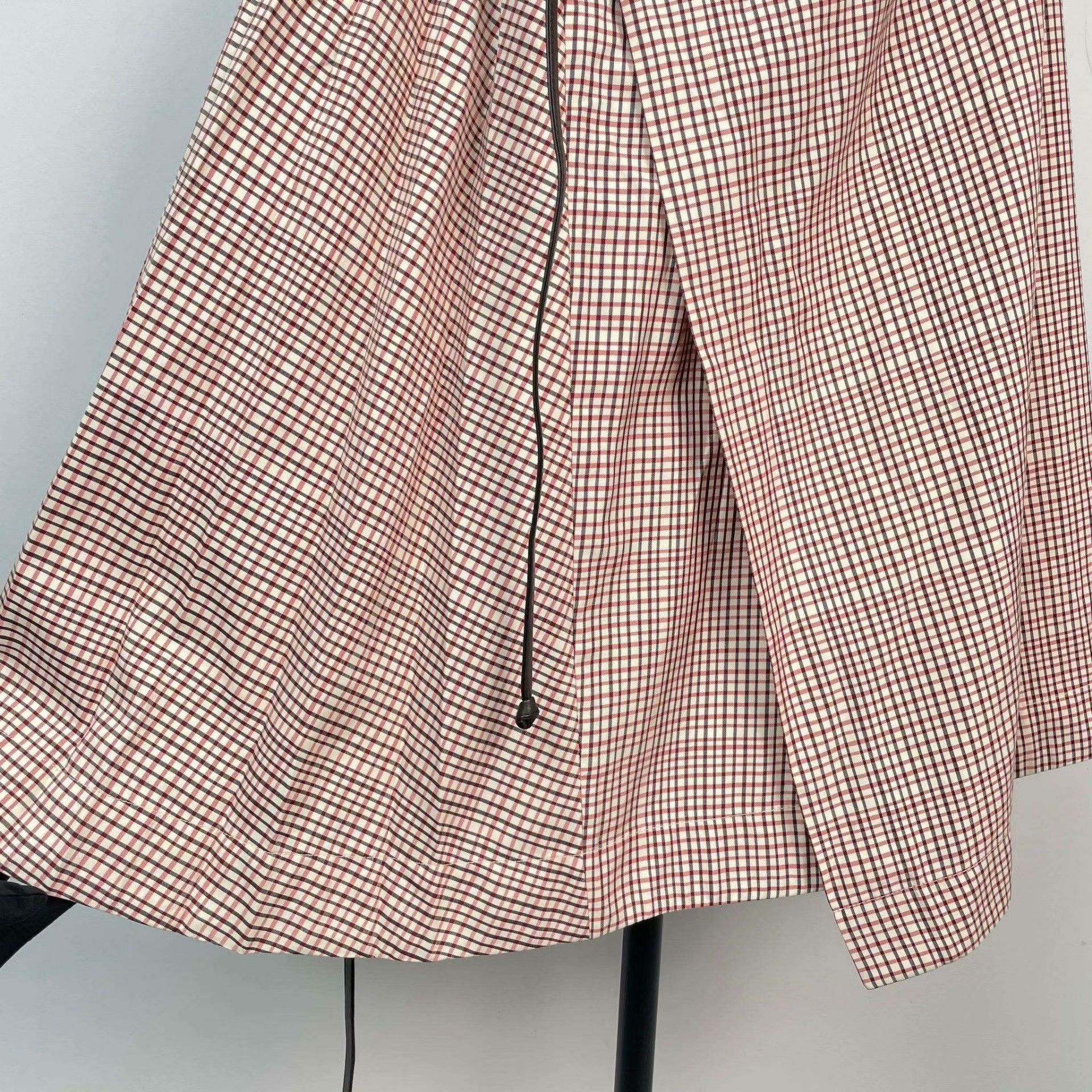 Bottega Veneta Bottega Veneta Red-Brown Plaid Asymmetric Skirt Size 34" / US 12 / IT 48 - 4 Thumbnail