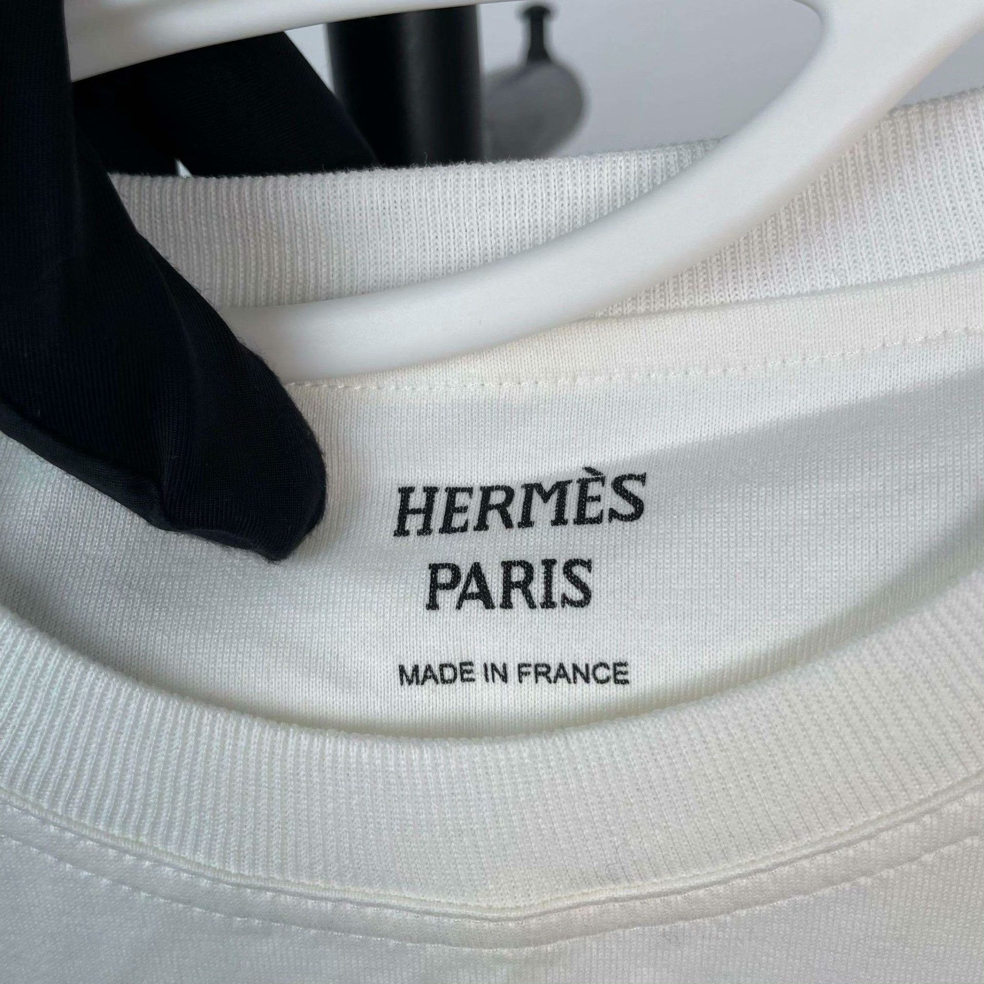 Hermes Hermès White Cotton Short-Sleeve Top Size XS / US 0-2 / IT 36-38 - 3 Thumbnail