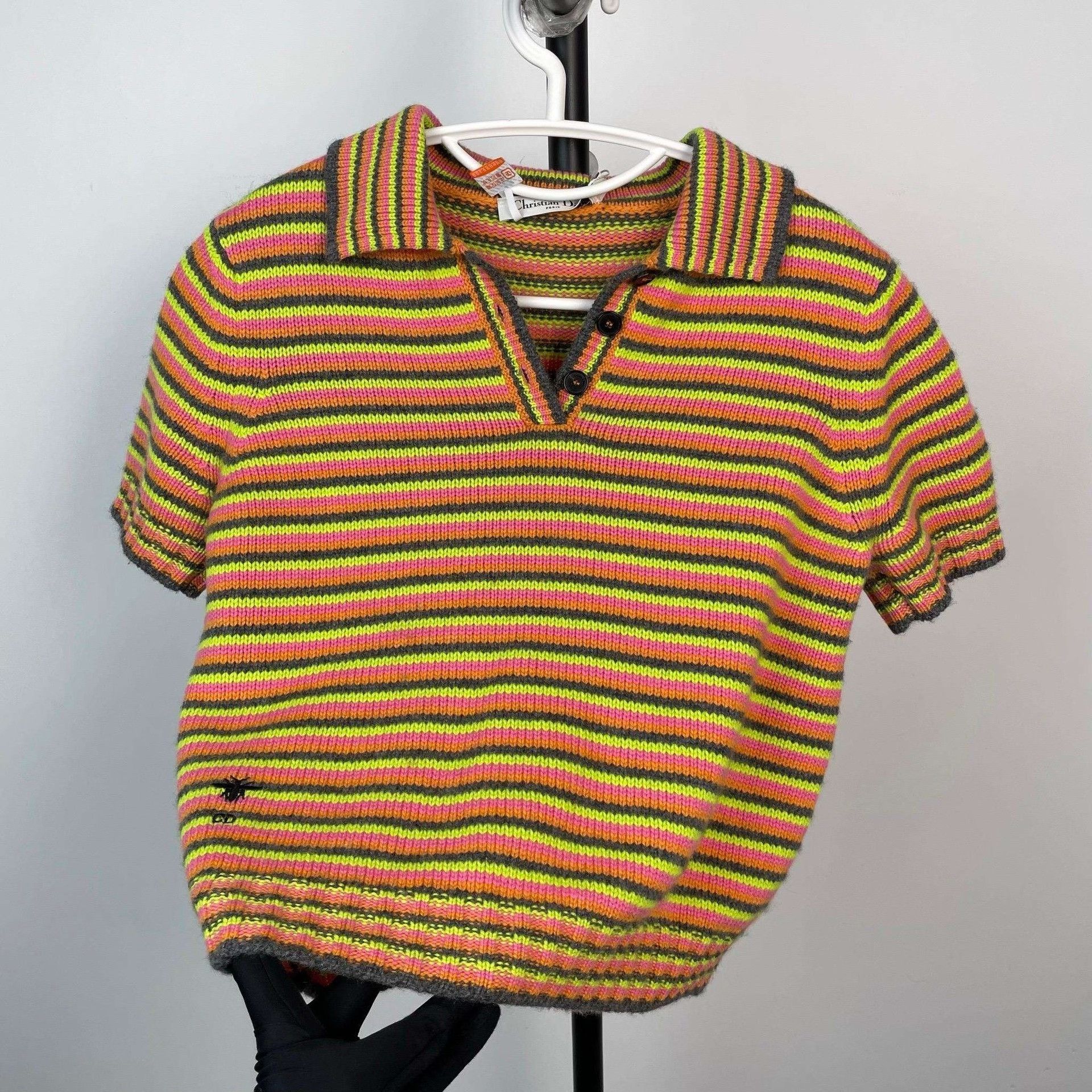 Dior Dior Colorful Stripe Bee Knit Top Size S / US 4 / IT 40 - 3 Thumbnail