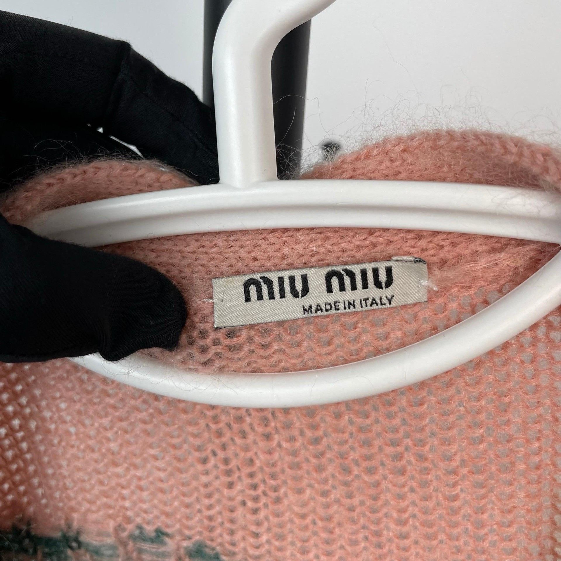 Miu Miu MiuMiu Pink Rose Print Knit Cardigan Size M / US 6-8 / IT 42-44 - 4 Thumbnail