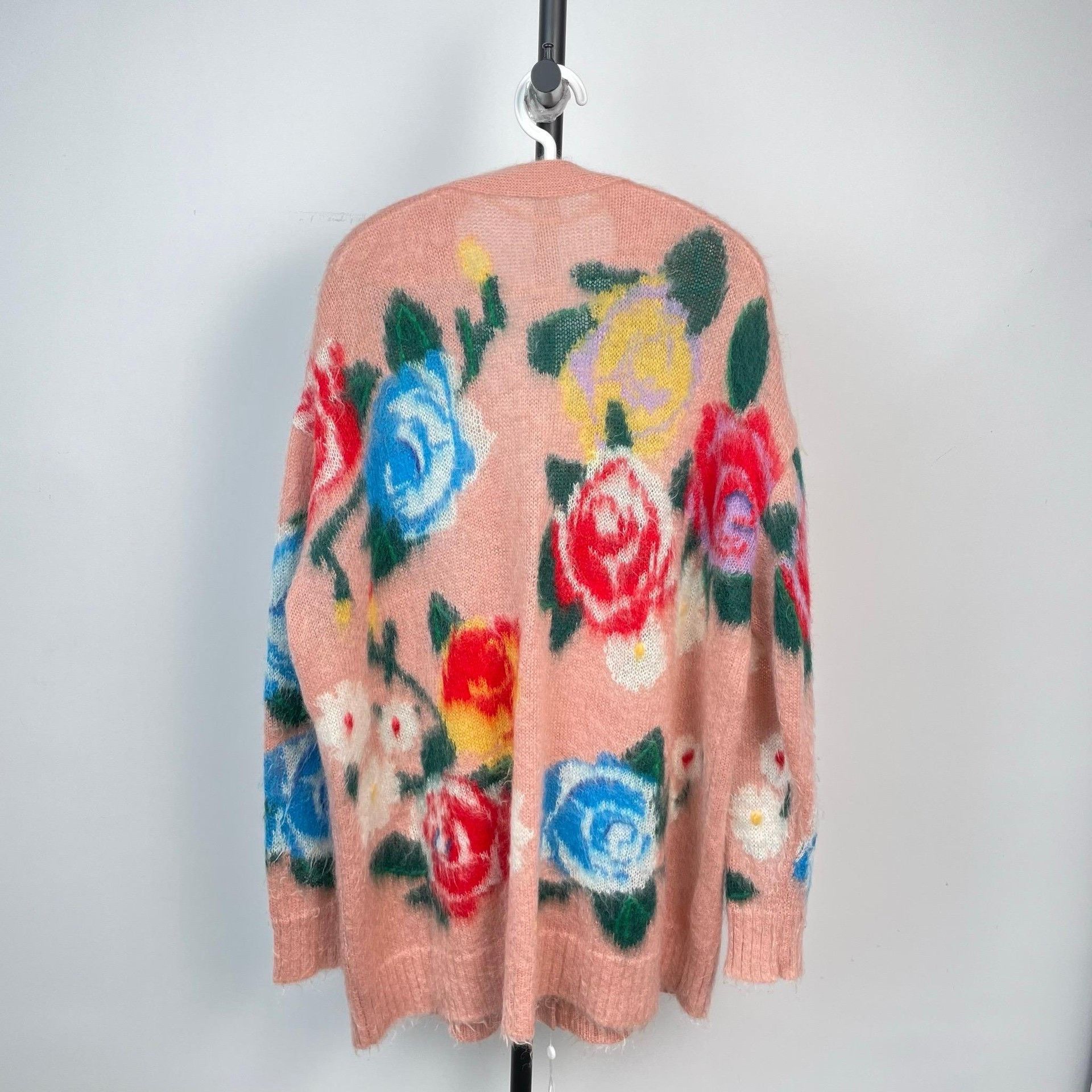 Miu Miu MiuMiu Pink Rose Print Knit Cardigan Size M / US 6-8 / IT 42-44 - 2 Thumbnail
