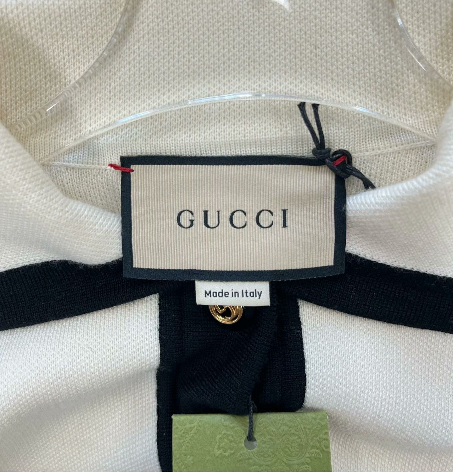 Gucci Gucci White Black Logo Knit Cardigan Size XS / US 0-2 / IT 36-38 - 3 Thumbnail
