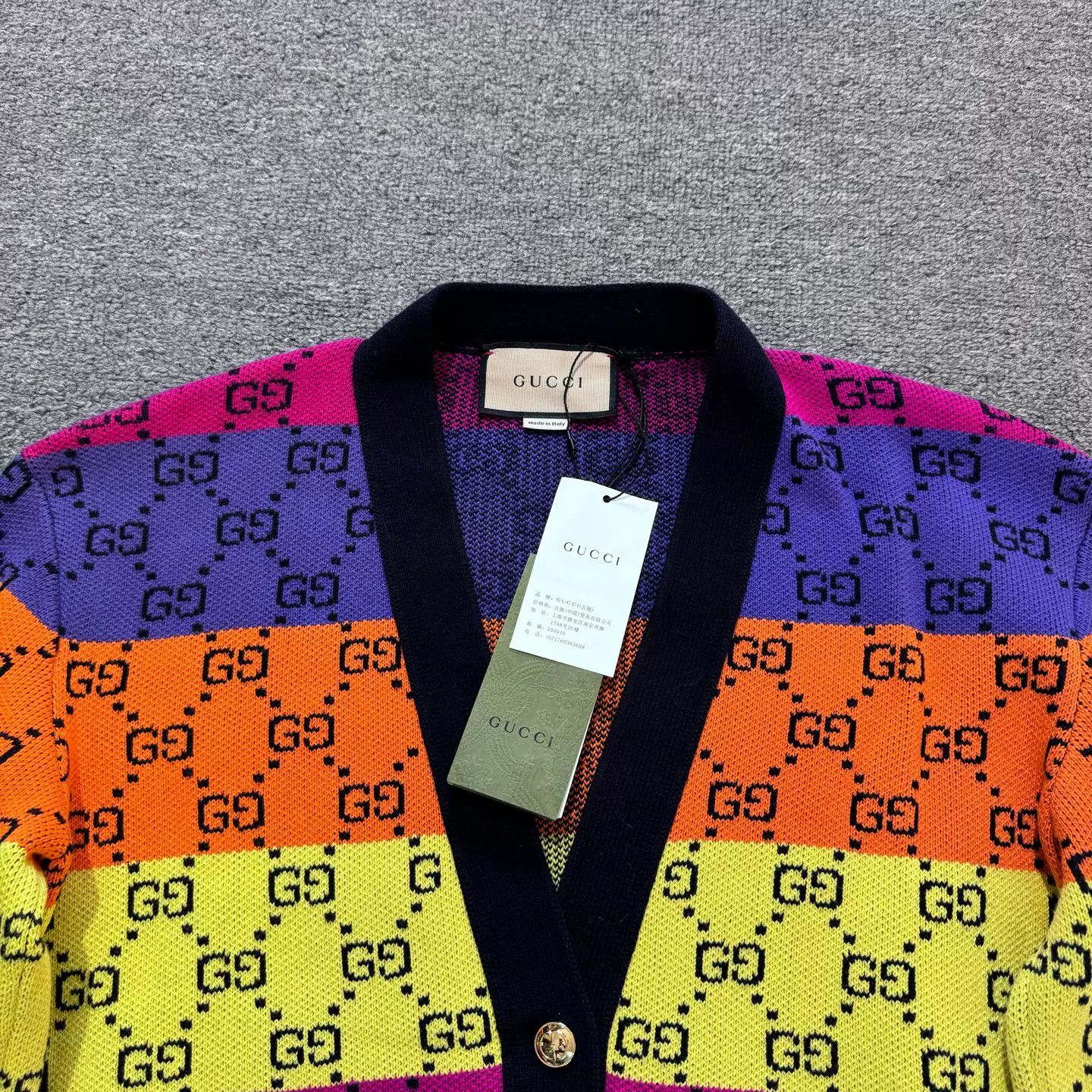 Gucci Gucci SS22 Rainbow GG Print Cardigan Size S / US 4 / IT 40 - 3 Thumbnail