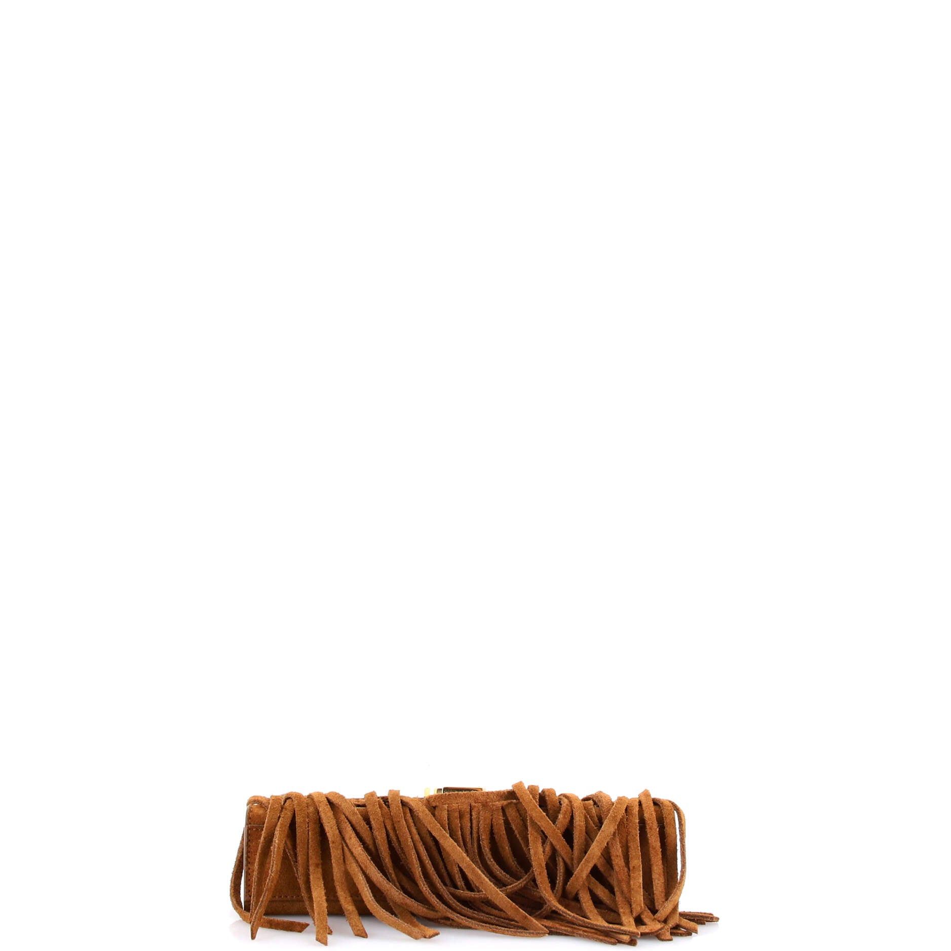 Saint Laurent Paris Classic Monogram Fringe Crossbody Bag Size ONE SIZE - 4 Thumbnail
