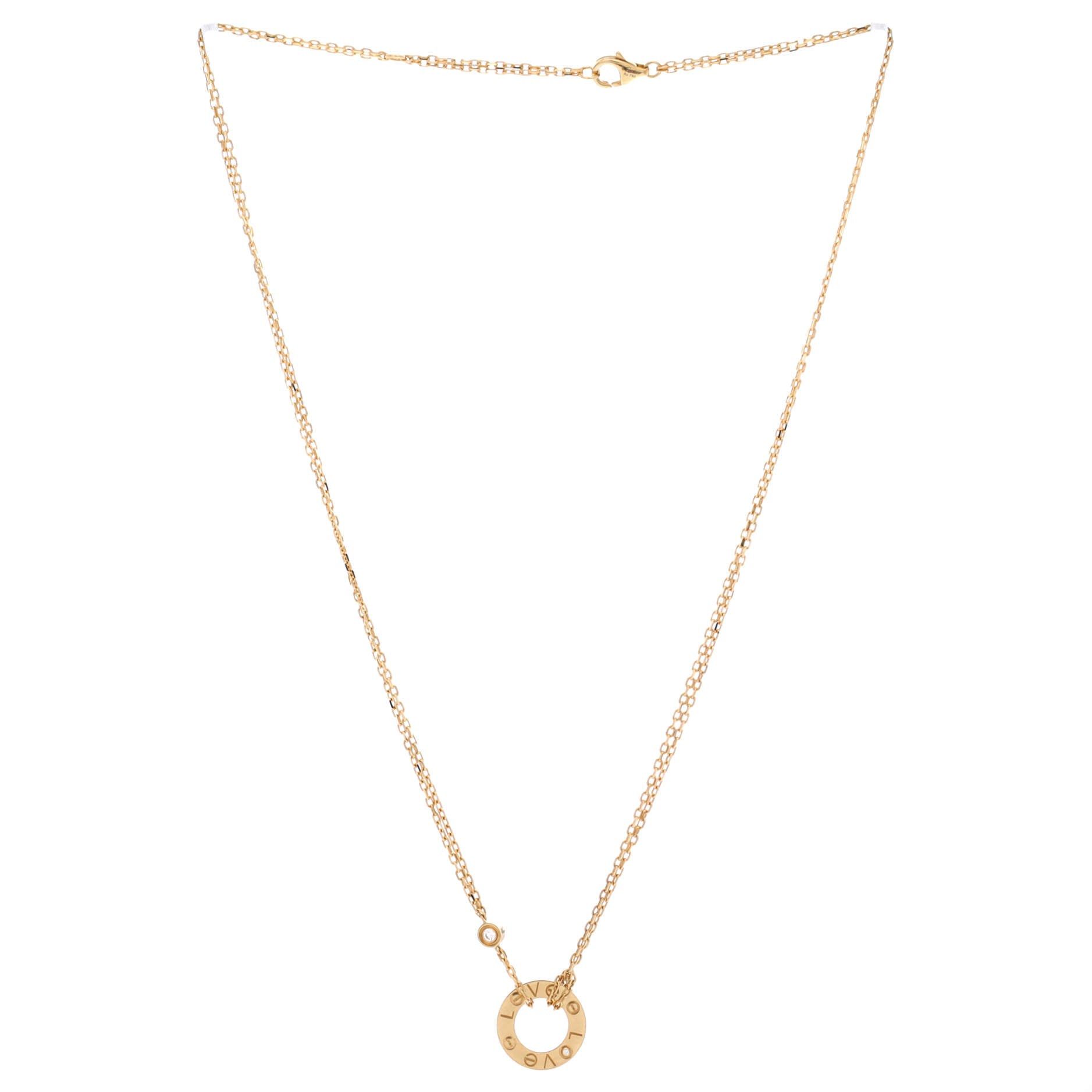 Cartier 2 Diamonds Love Pendant Necklace Size ONE SIZE - 3 Thumbnail