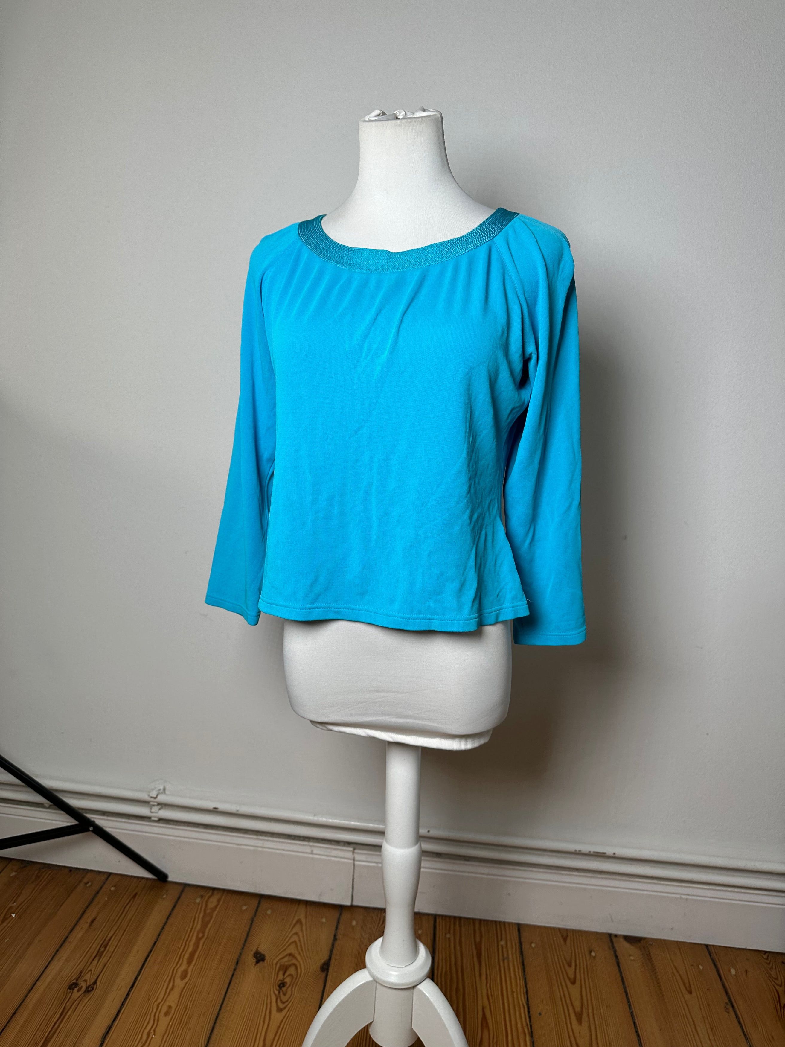 Other Vintage Christian Dior Boat Neck Knit Top Turquoise L Size L / US 10 / IT 46 - 10 Thumbnail