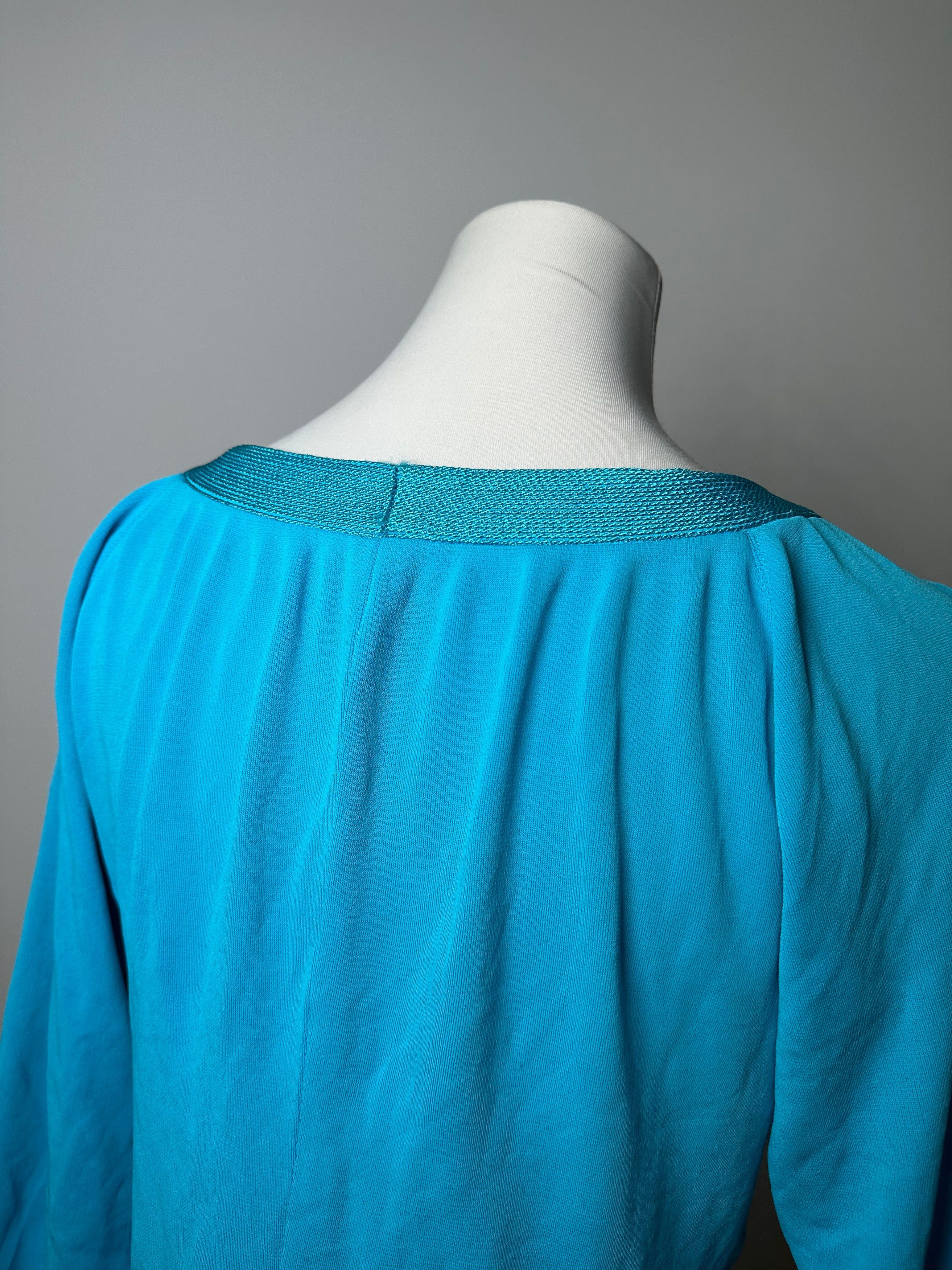 Other Vintage Christian Dior Boat Neck Knit Top Turquoise L Size L / US 10 / IT 46 - 12 Thumbnail