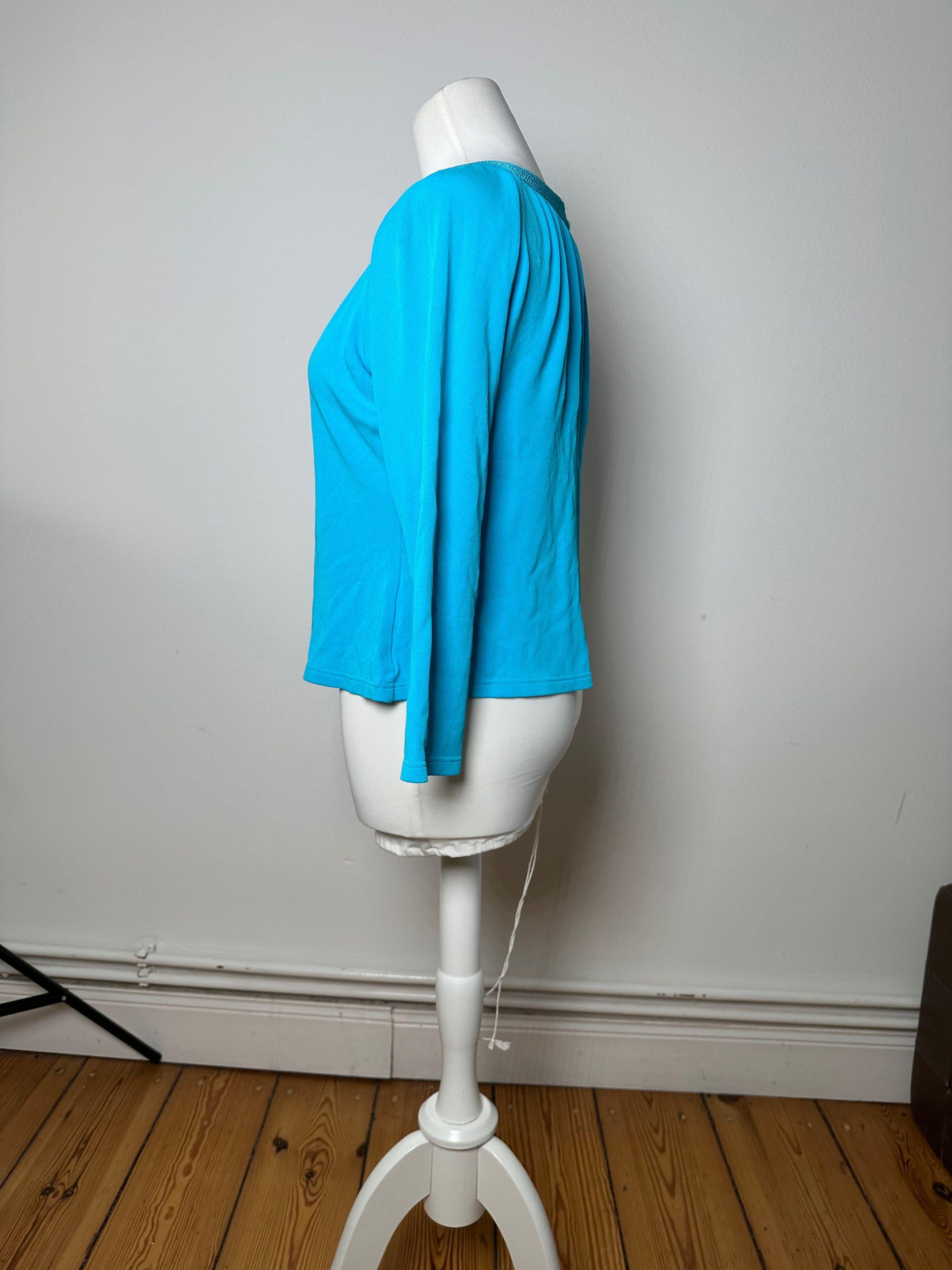 Other Vintage Christian Dior Boat Neck Knit Top Turquoise L Size L / US 10 / IT 46 - 2 Thumbnail