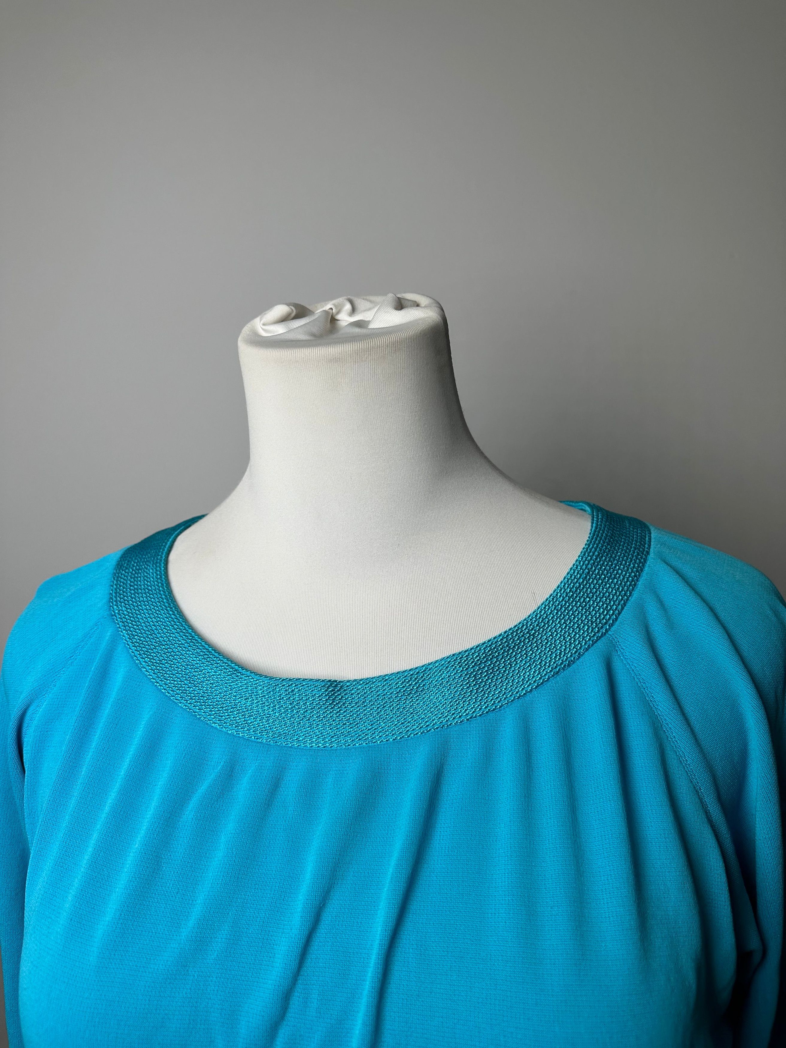 Other Vintage Christian Dior Boat Neck Knit Top Turquoise L Size L / US 10 / IT 46 - 11 Thumbnail