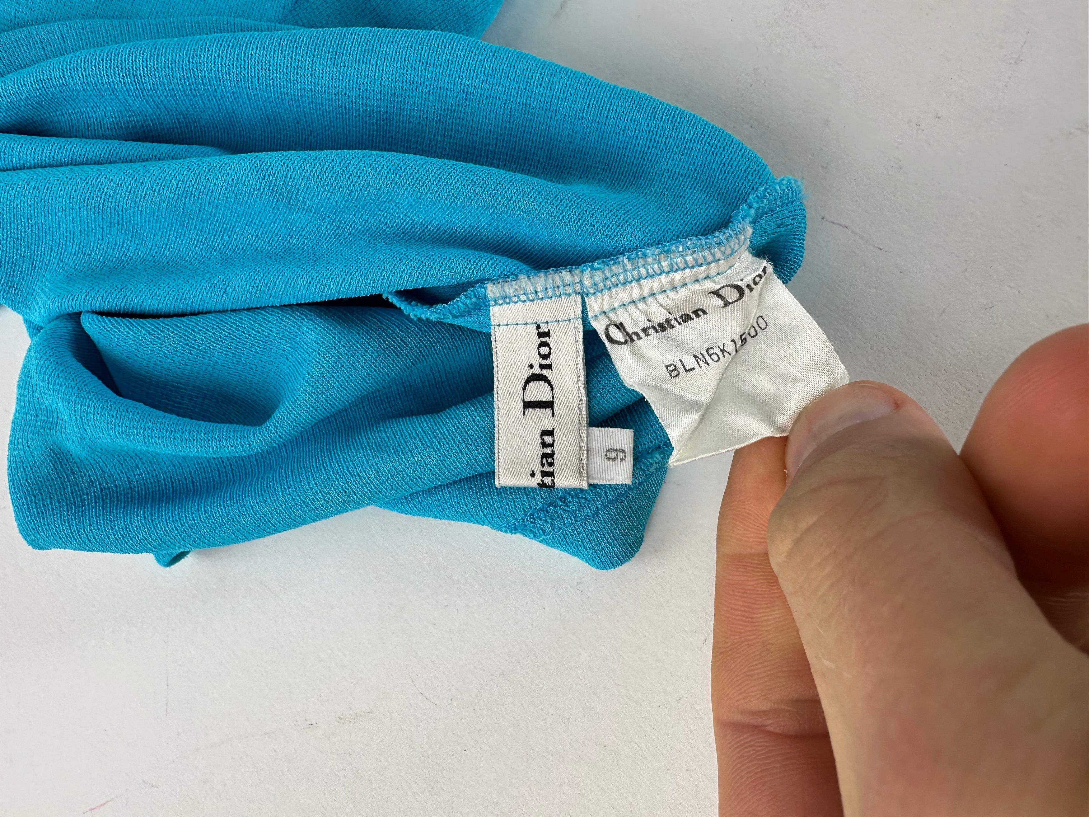 Other Vintage Christian Dior Boat Neck Knit Top Turquoise L Size L / US 10 / IT 46 - 7 Thumbnail