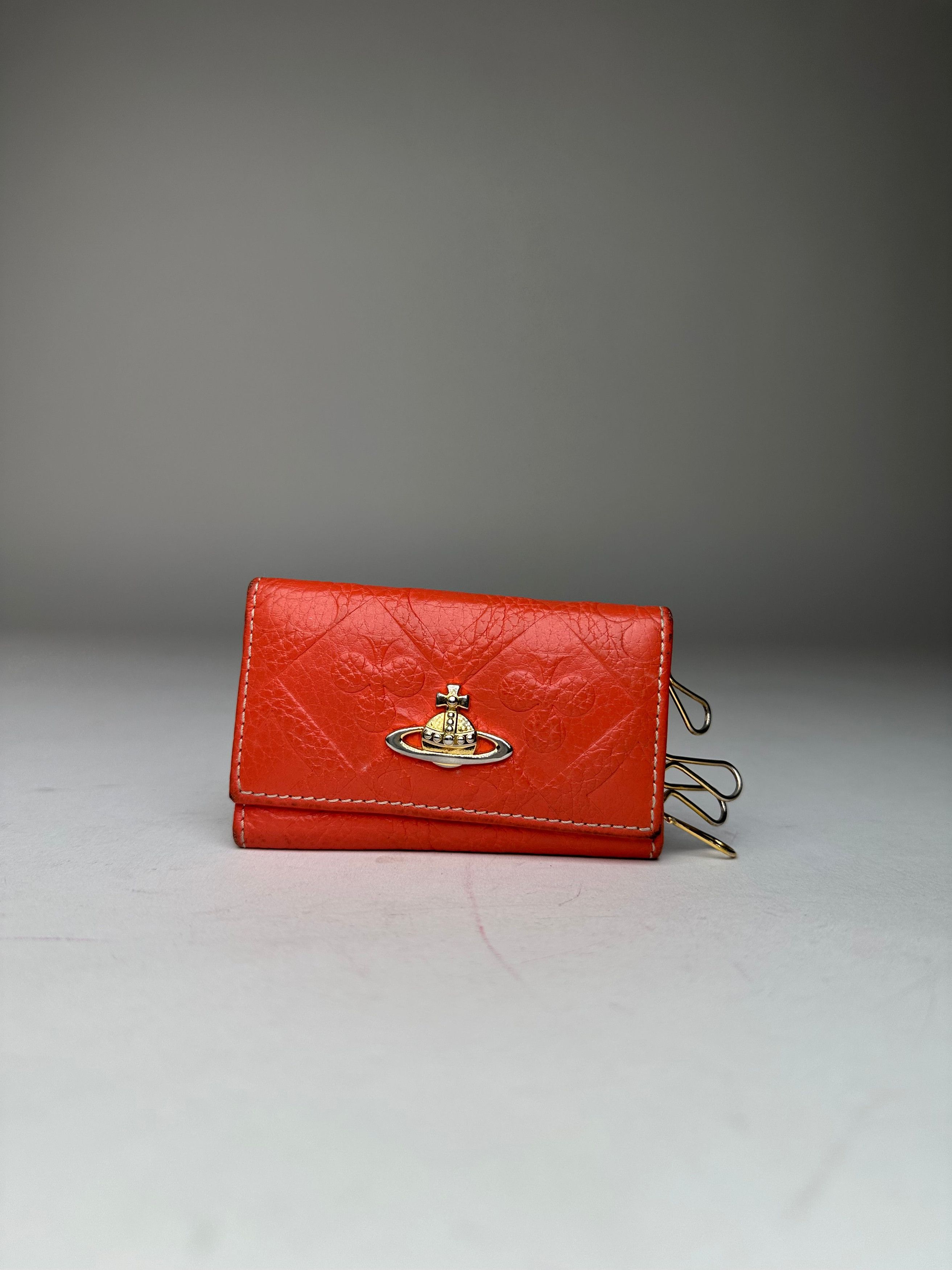 Vivienne Westwood Vintage Orb Monogram Leather Key Holder Orange Size ONE SIZE - 10 Thumbnail