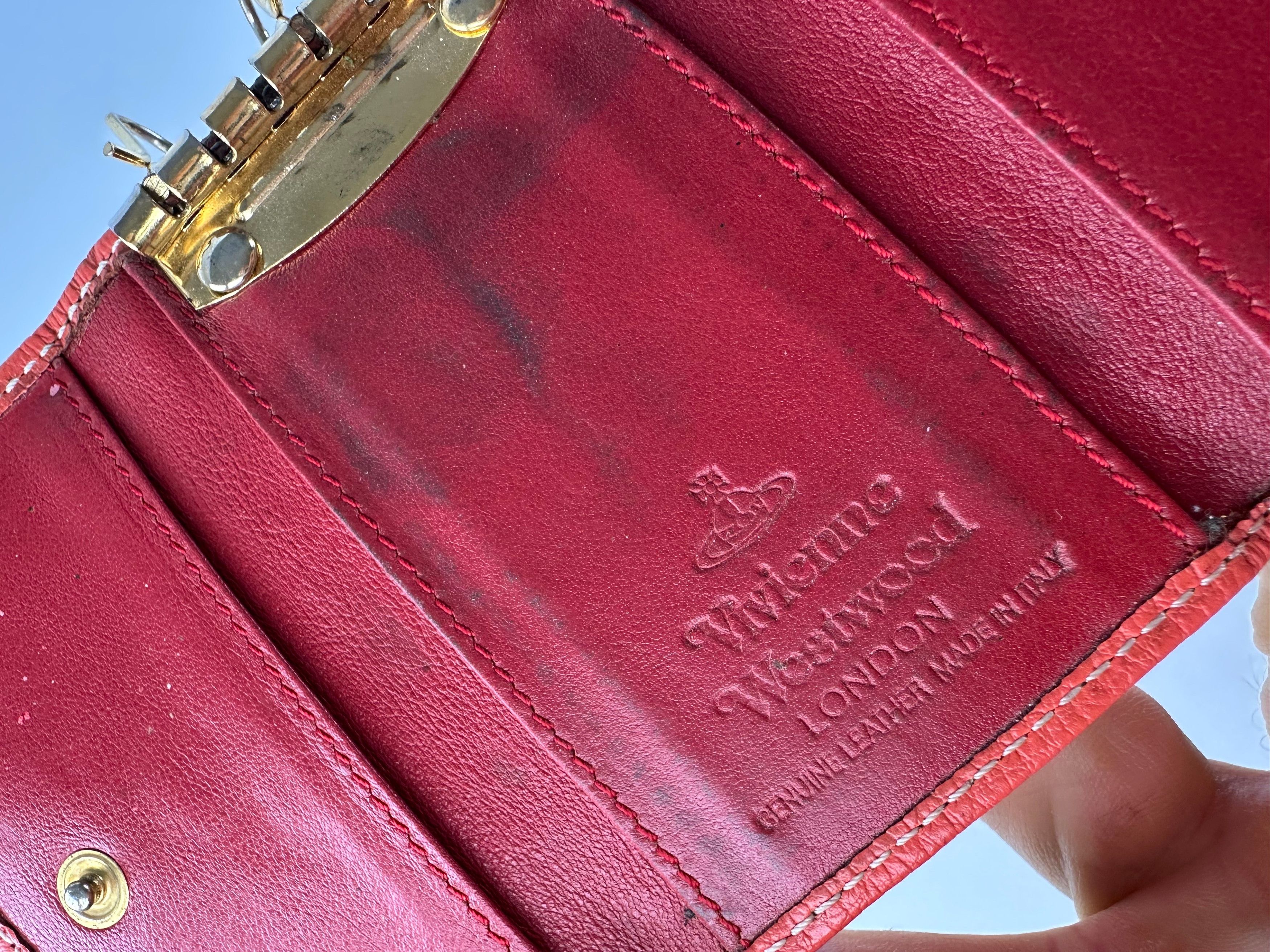 Vivienne Westwood Vintage Orb Monogram Leather Key Holder Orange Size ONE SIZE - 7 Thumbnail