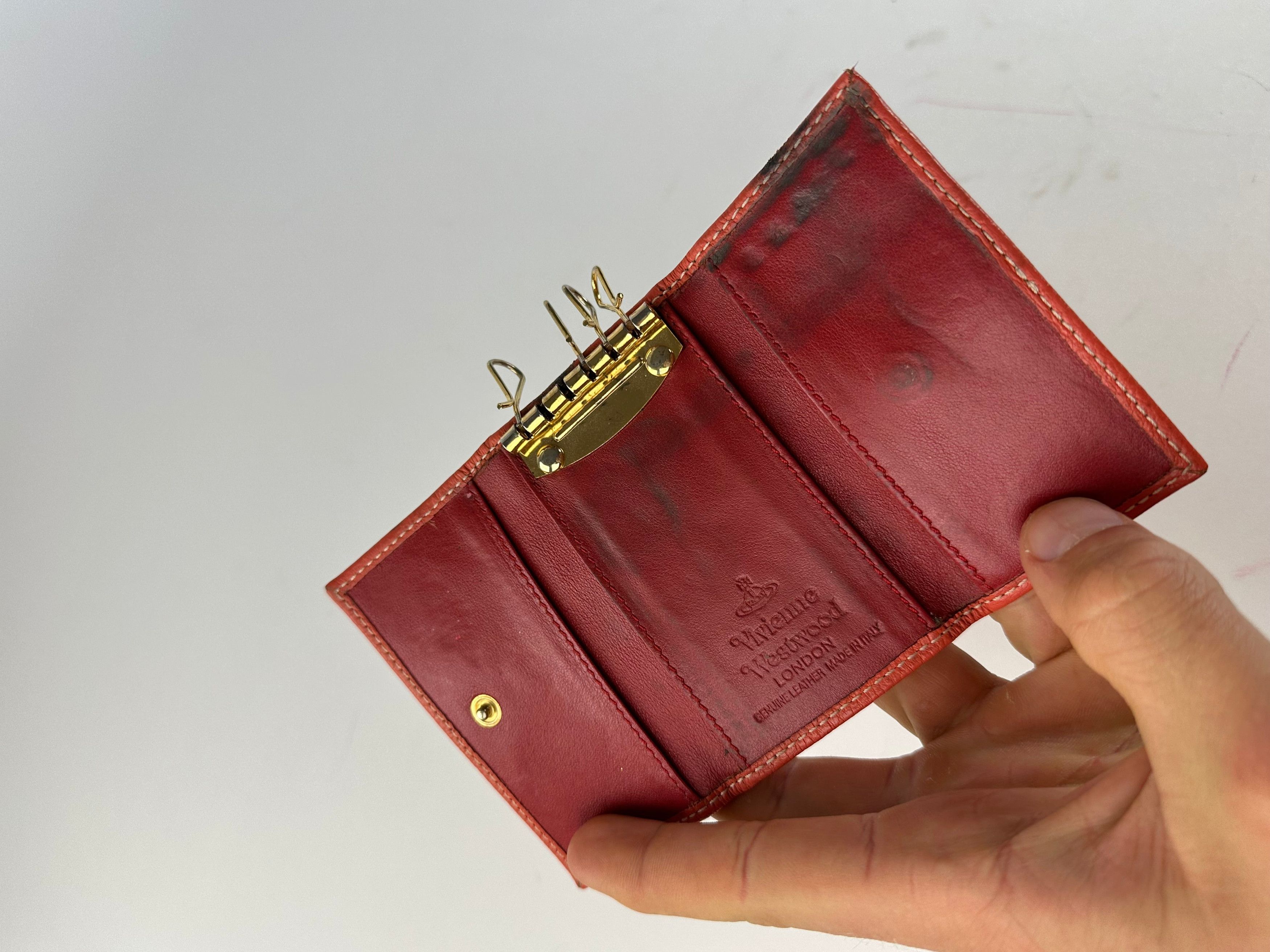 Vivienne Westwood Vintage Orb Monogram Leather Key Holder Orange Size ONE SIZE - 5 Thumbnail