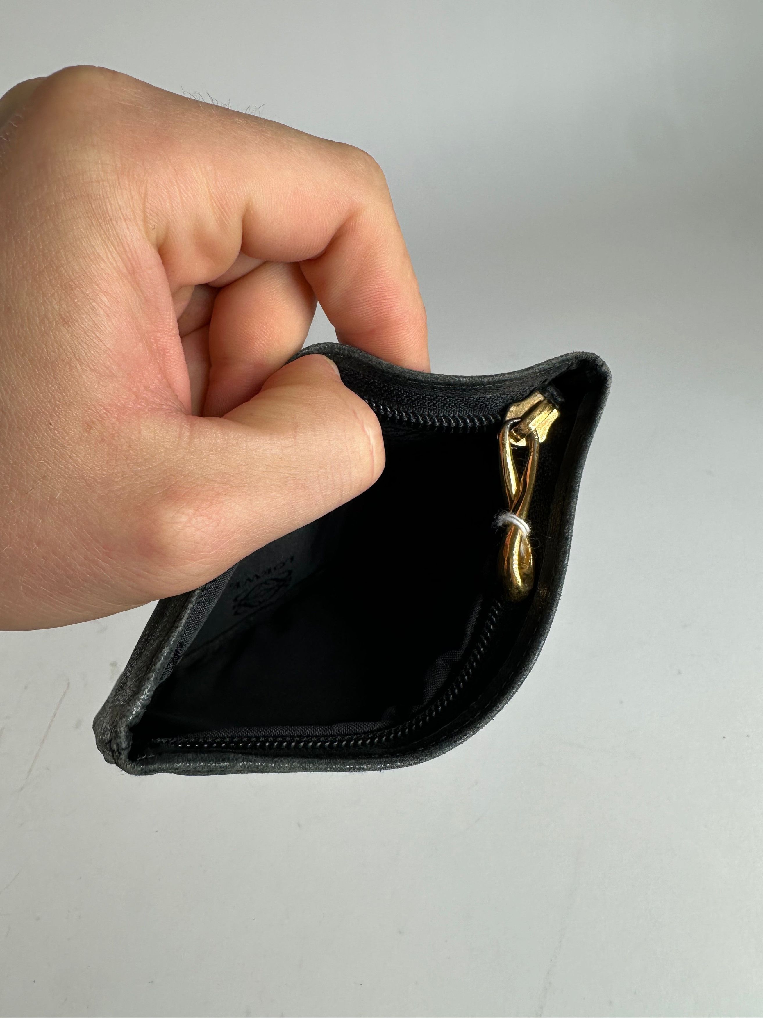 Loewe Vintage Anagram Soft Leather Zip Clutch Pouch Black Size ONE SIZE - 3 Thumbnail