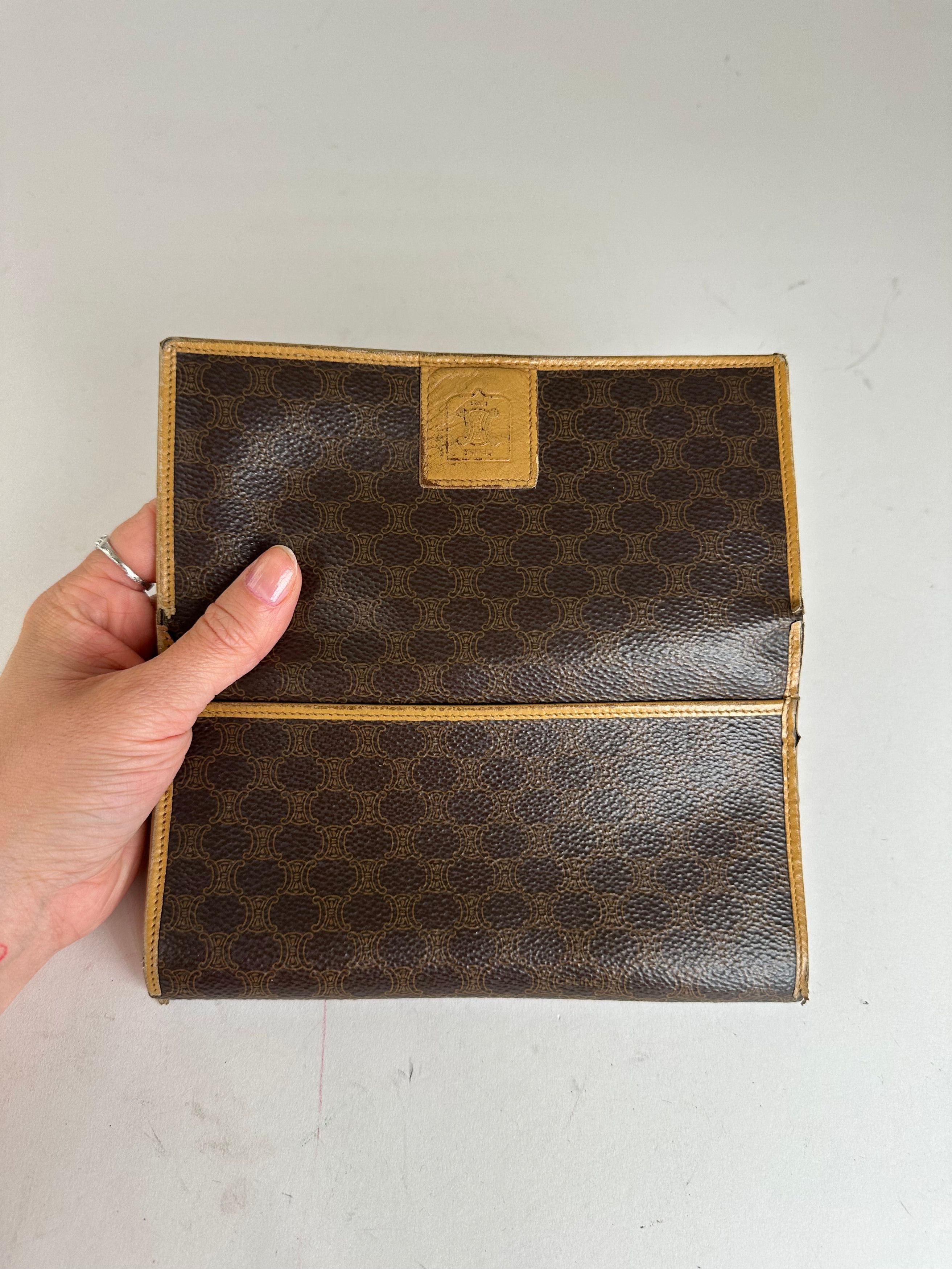 Celine Vintage Paris Macadam Triomphe Monogram Coated Canvas Long W Size ONE SIZE - 6 Thumbnail