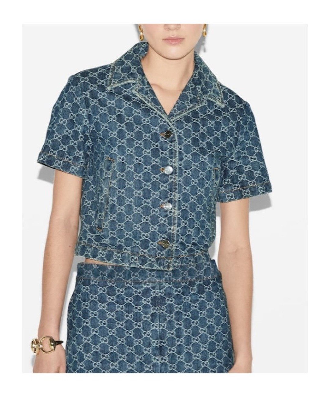 Gucci Gucci All-Over Print Denim Jacket Size S / US 4 / IT 40 - 6 Thumbnail