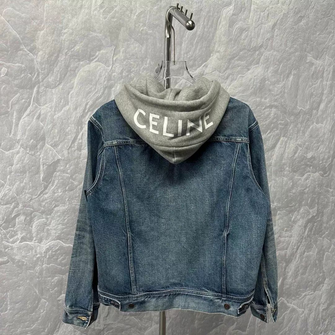 Celine Celine Fake Two-Piece Denim Hooded Jacket Size L / US 10 / IT 46 - 4 Thumbnail