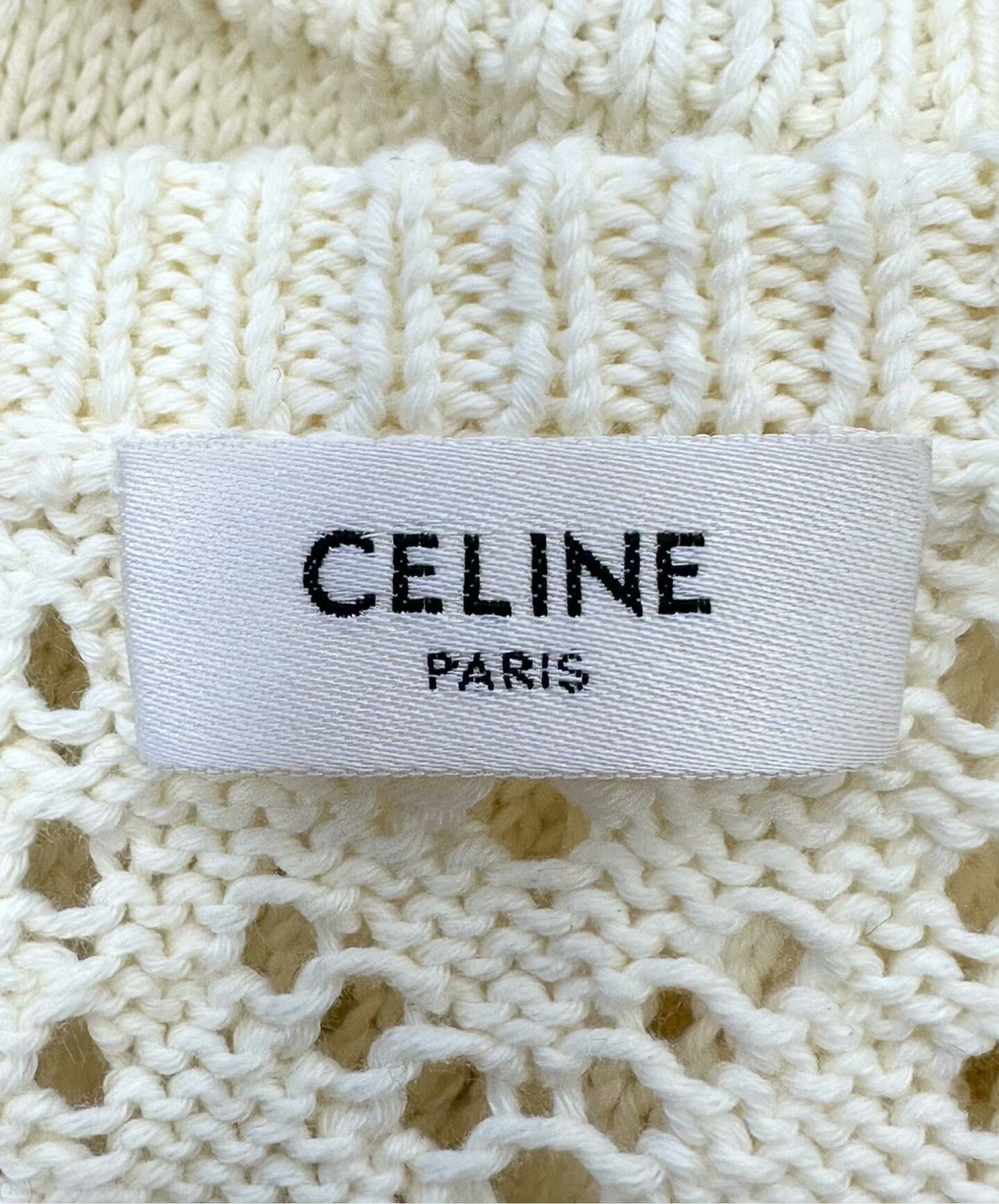 Celine Celine Openwork Logo Knit Short-Sleeve Cardigan Size M / US 6-8 / IT 42-44 - 3 Thumbnail