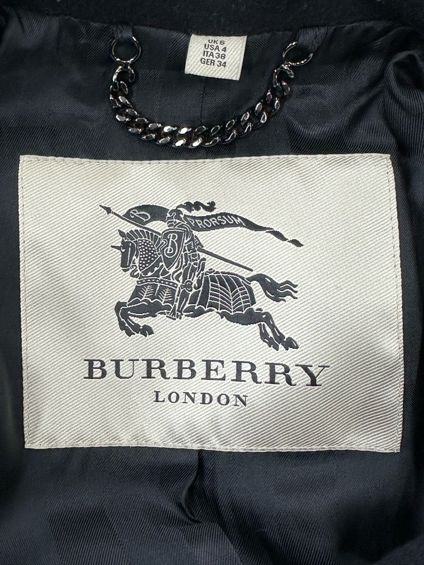 Burberry Burberry Classic Black Wool Coat Size XXS / US 00 / IT 34 - 3 Thumbnail