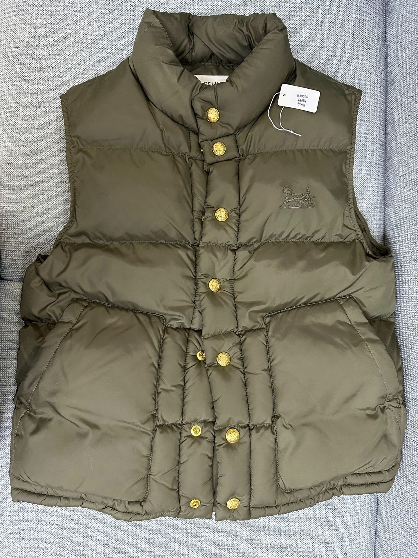 Celine CELINE Olive Green Quilted Down Vest 36 Size XS / US 0-2 / IT 36-38 - 6 Thumbnail