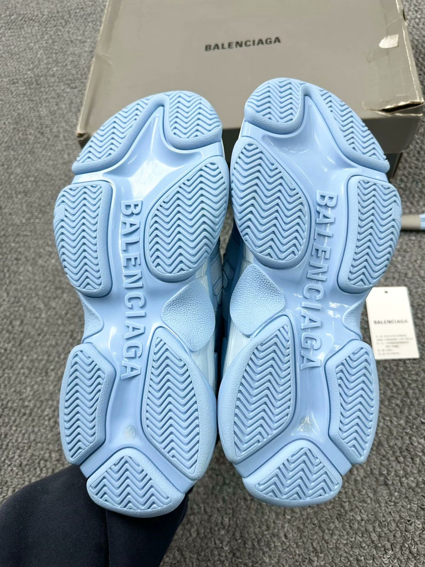 Balenciaga Balenciaga Triple S Light Blue Sneakers Size US 7 / IT 37 - 5 Thumbnail