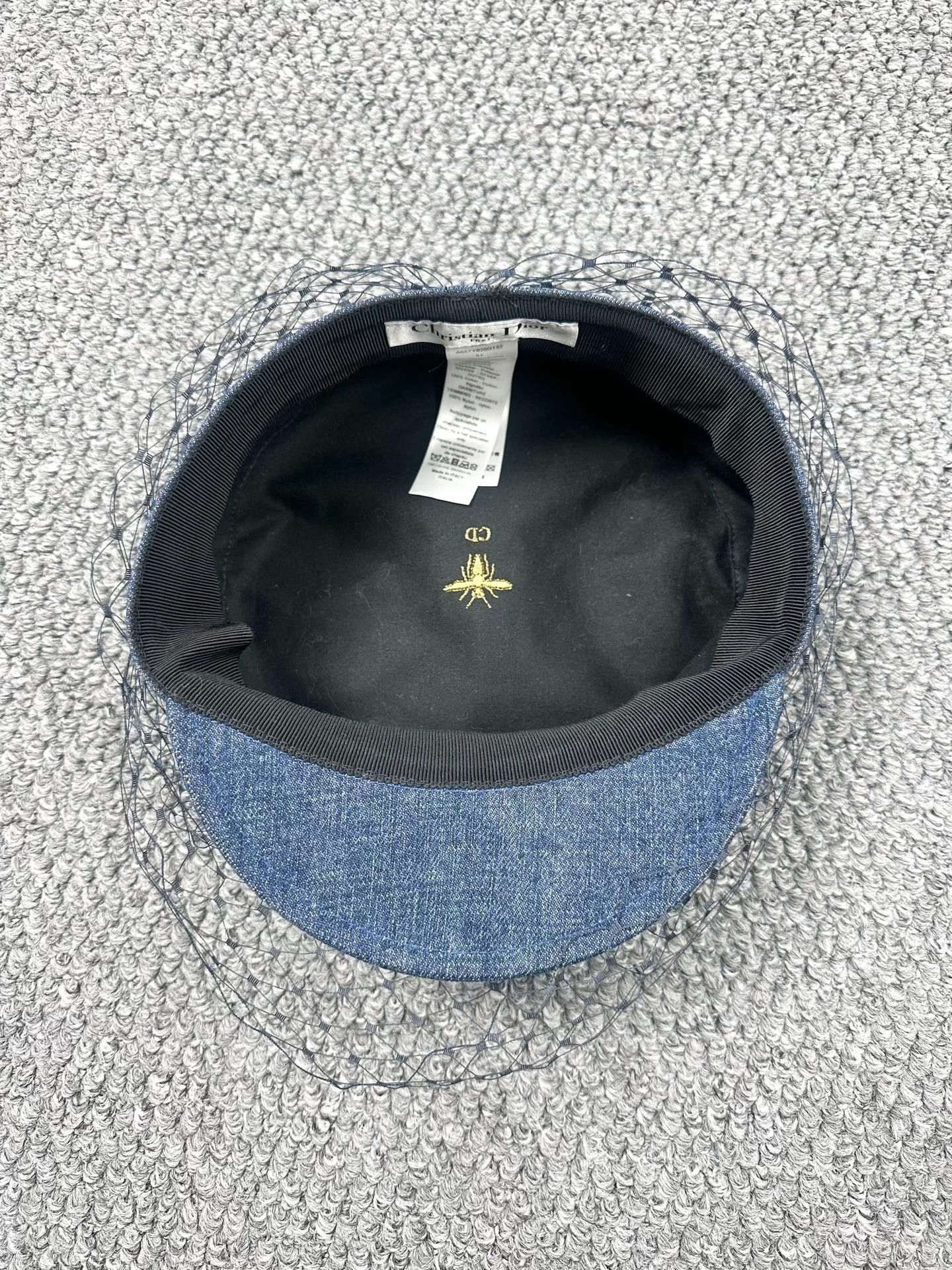 Dior Dior Blue Denim Mesh Overlay Beret Size ONE SIZE - 3 Thumbnail