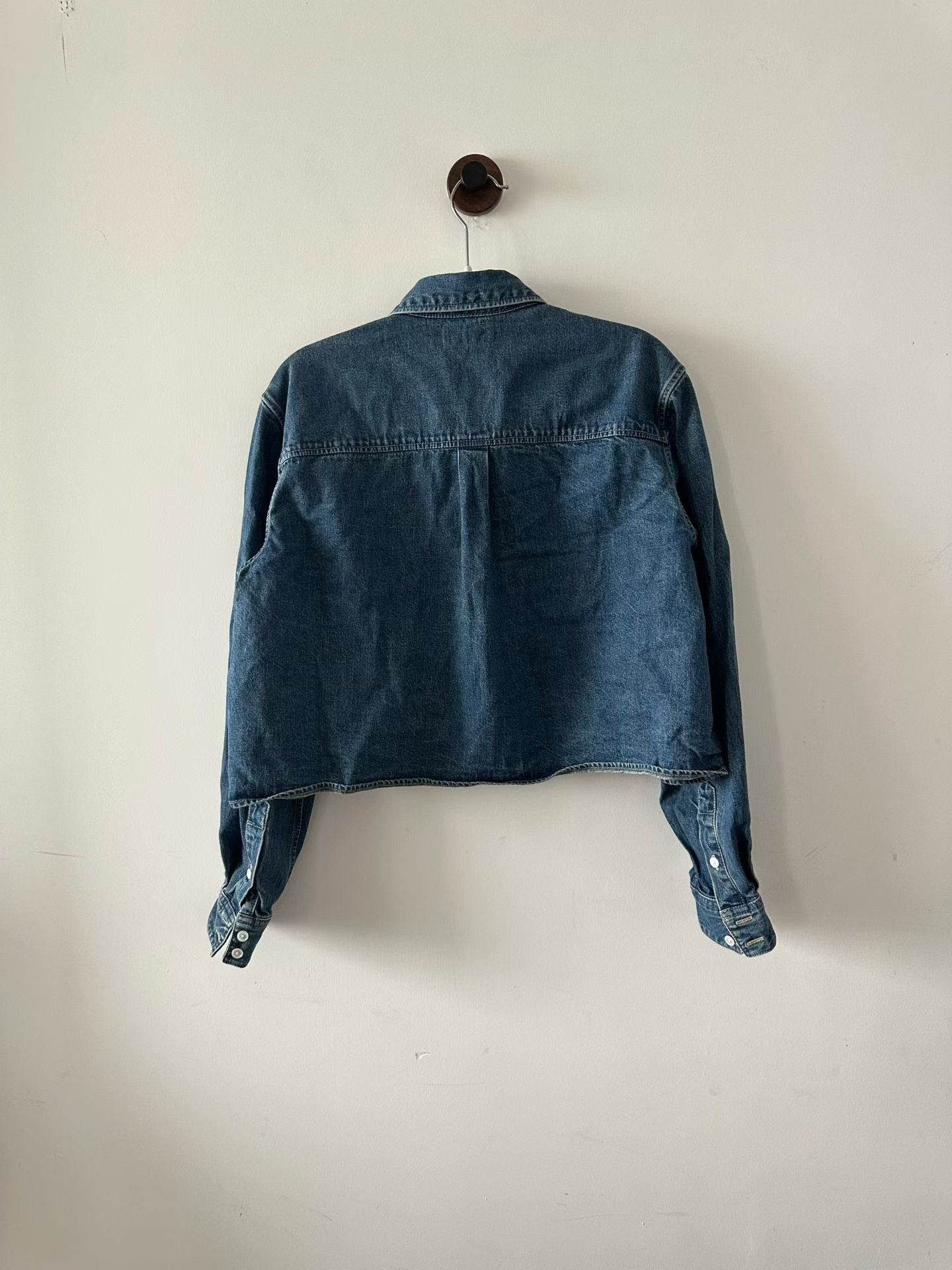 Celine Celine Blue Denim Cropped Shirt Size S / US 4 / IT 40 - 2 Thumbnail
