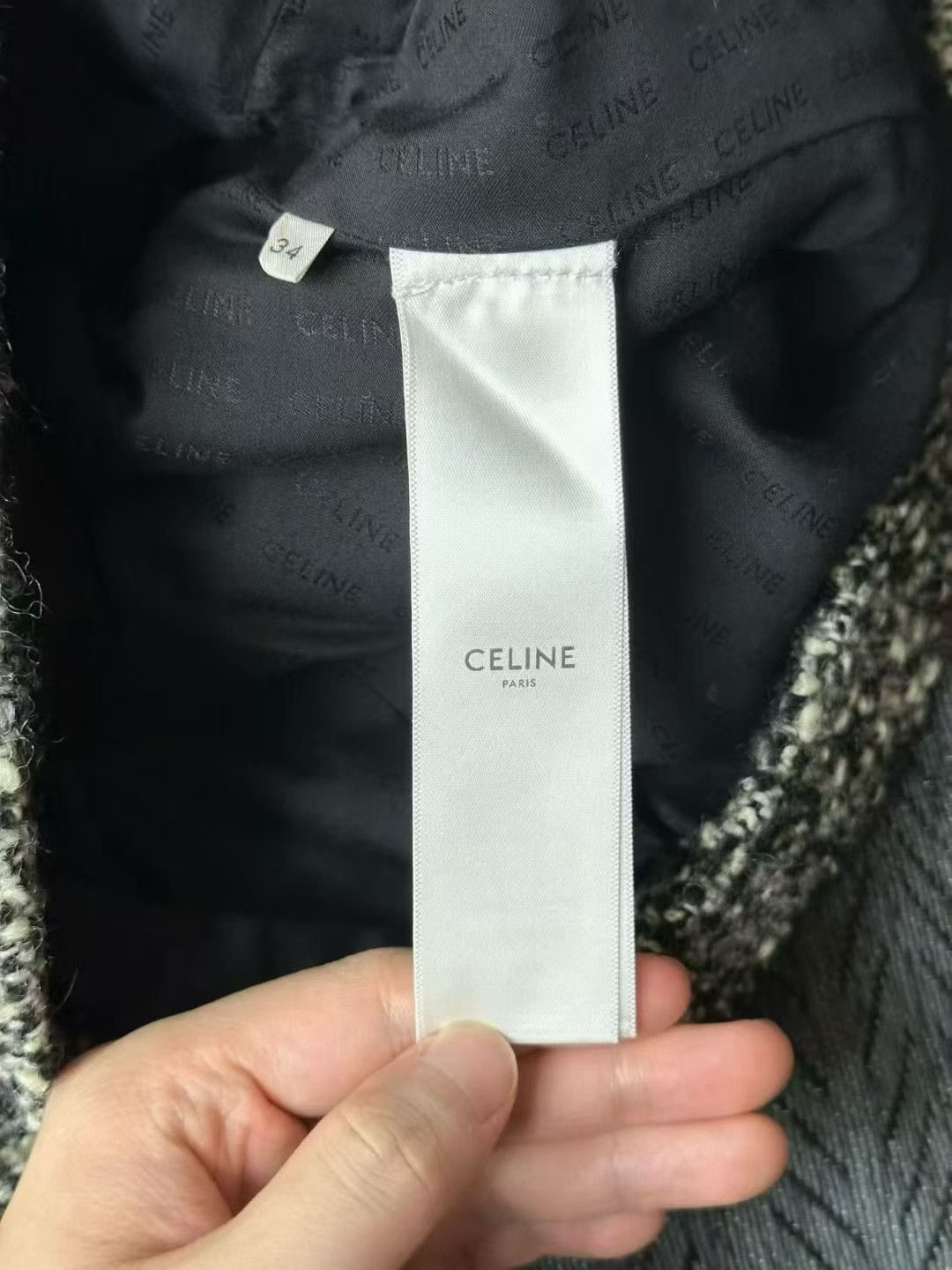 Celine Celine Black White Tweed Jacket Size XXS / US 00 / IT 34 - 4 Thumbnail