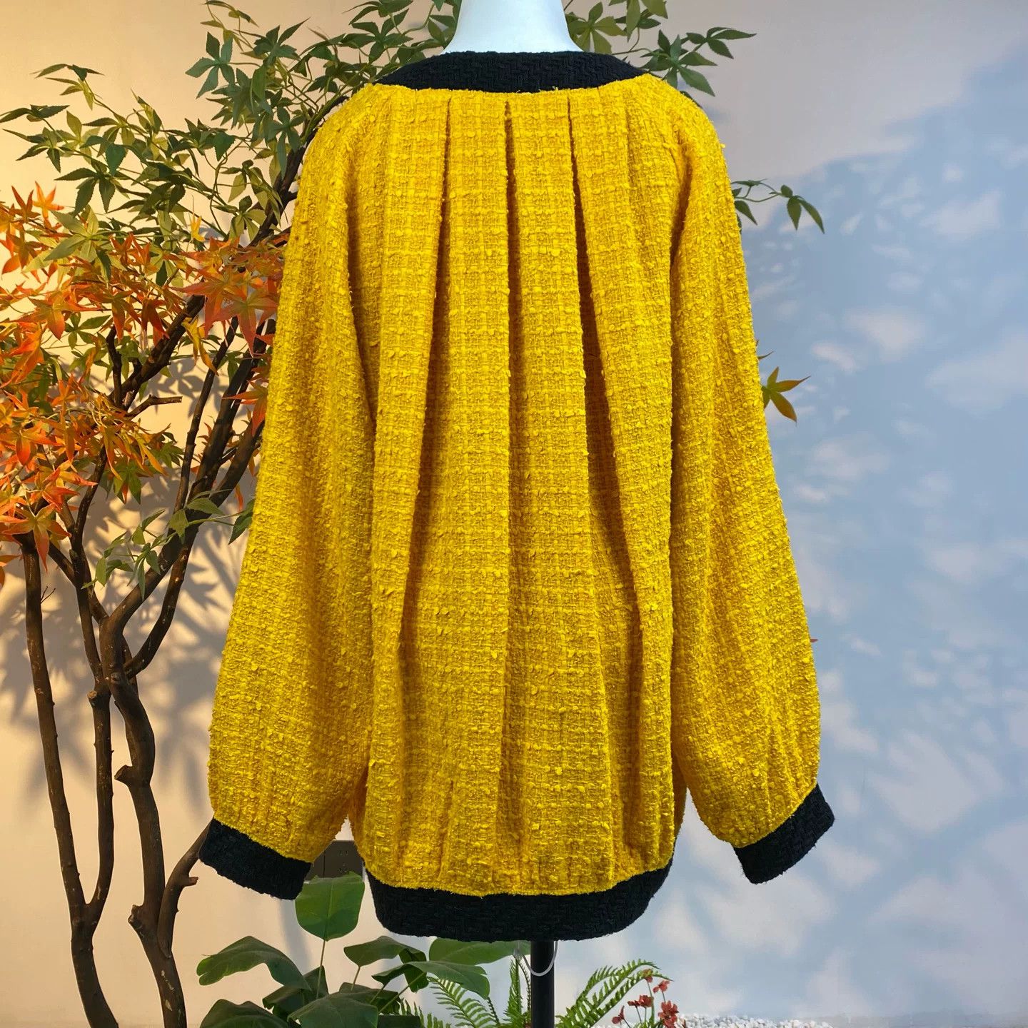 Gucci Gucci Yellow Tweed Chanel-style Coat Size S / US 4 / IT 40 - 3 Thumbnail