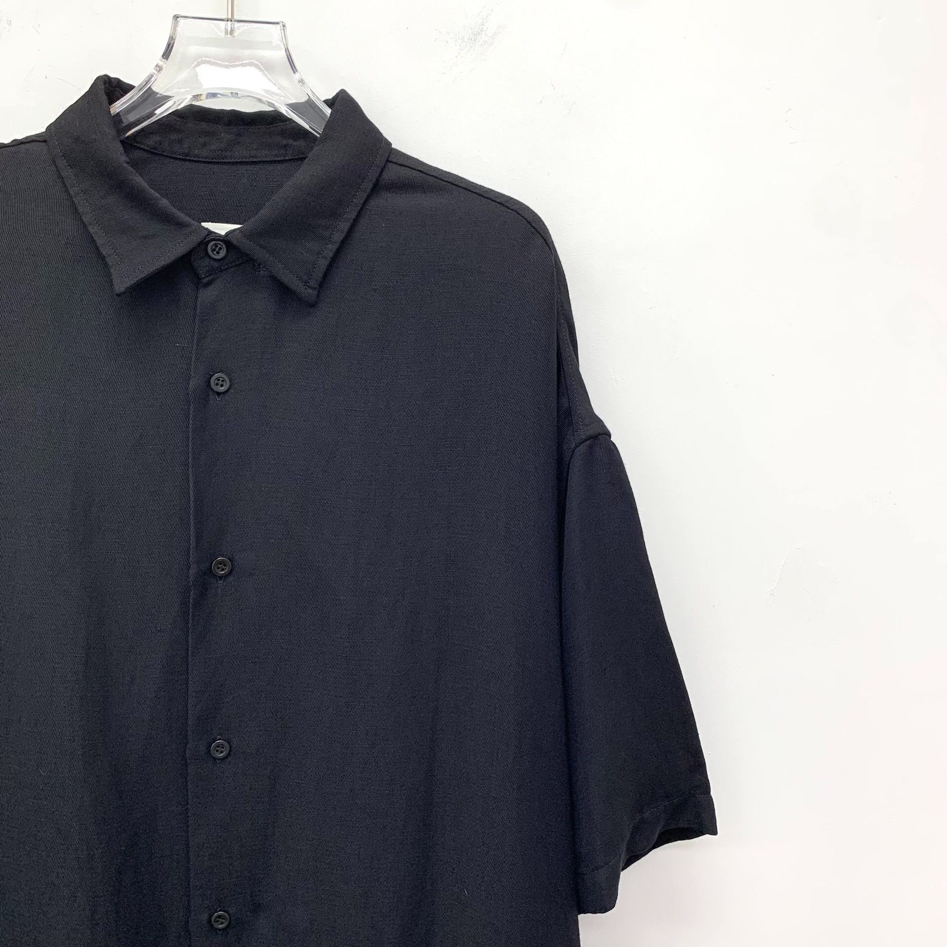 AMI Ami Black Lapel Short Sleeve Irregular Hem Dress Size XS / US 0-2 / IT 36-38 - 3 Thumbnail