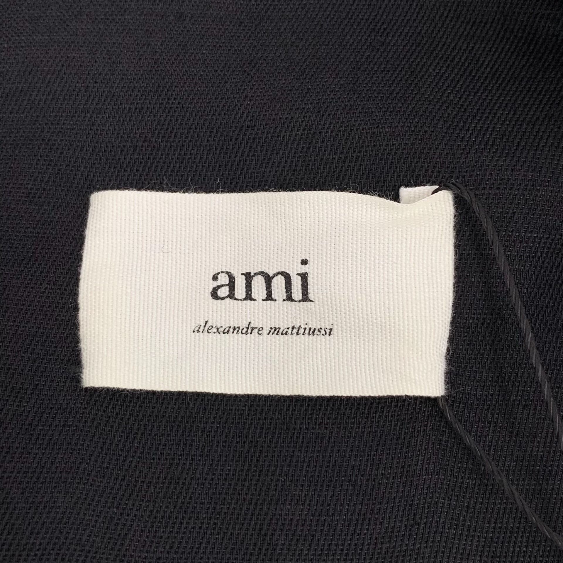 AMI Ami Black Lapel Short Sleeve Irregular Hem Dress Size XS / US 0-2 / IT 36-38 - 6 Thumbnail
