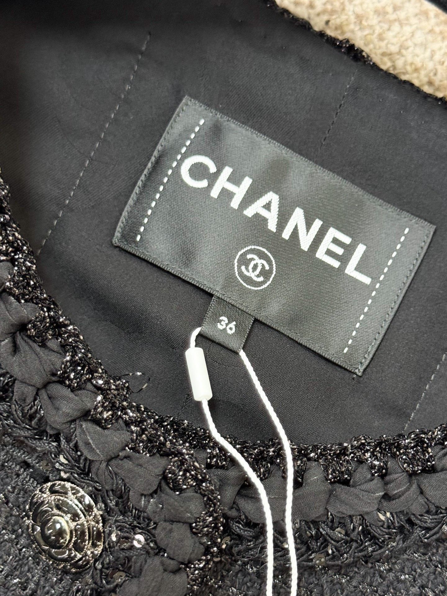 Chanel Chanel Black Tweed Glitter Button Jacket Size XS / US 0-2 / IT 36-38 - 5 Thumbnail