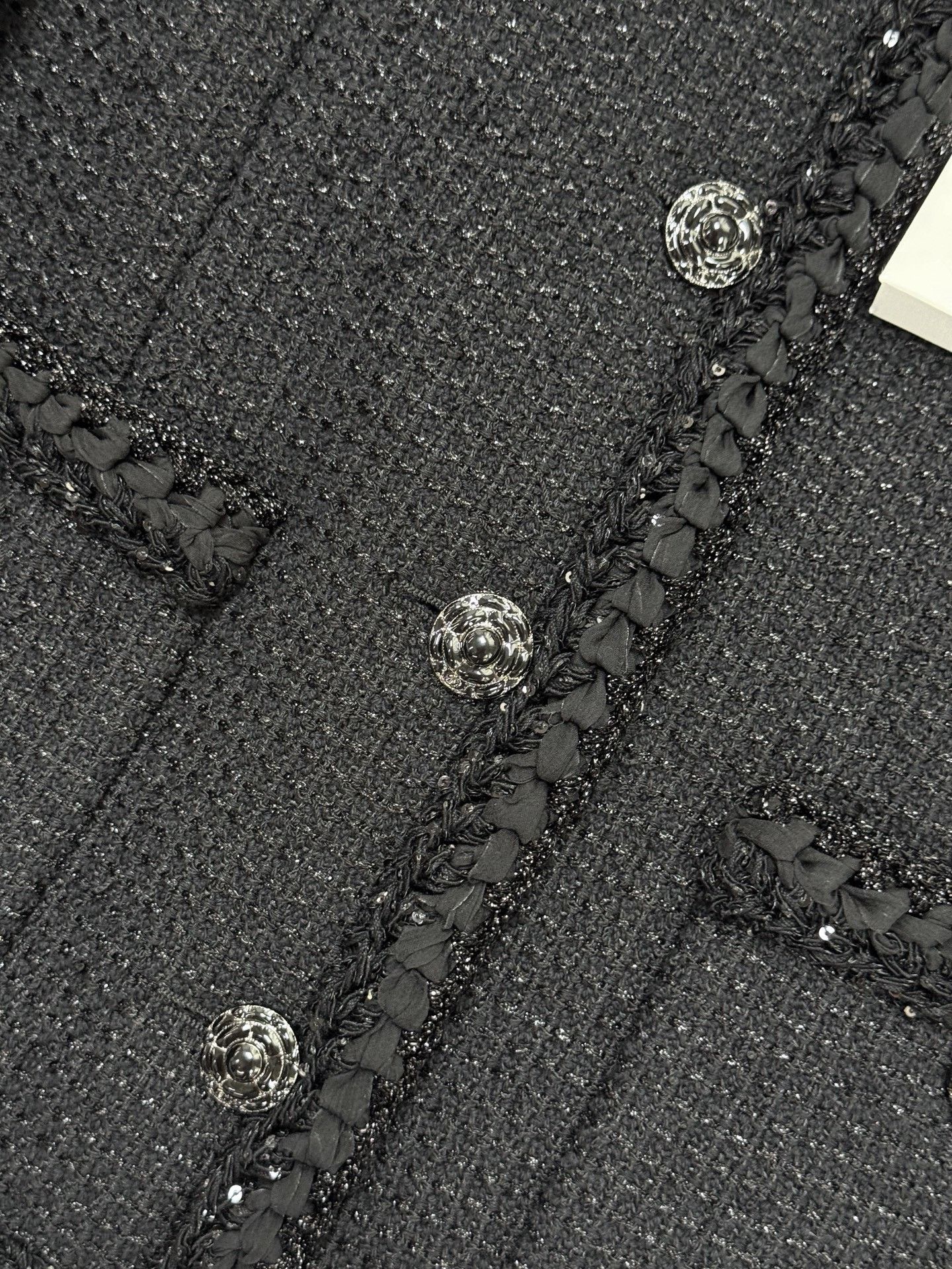 Chanel Chanel Black Tweed Glitter Button Jacket Size XS / US 0-2 / IT 36-38 - 4 Thumbnail