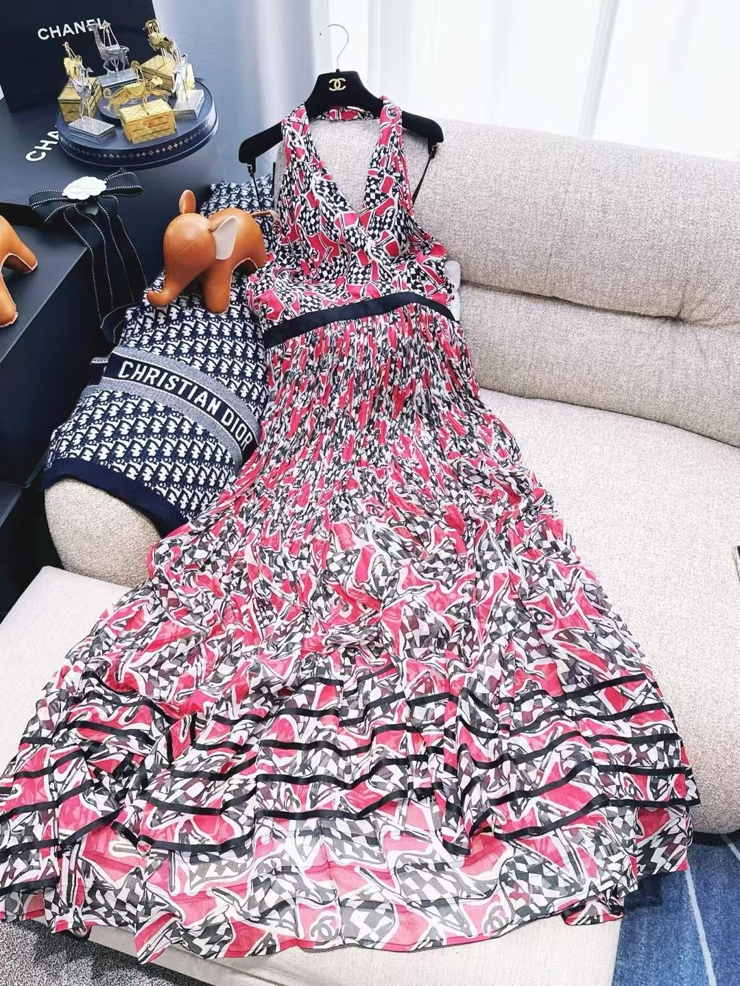 Chanel Chanel 23C Halter Mosaic Racing Dress Size XXS / US 00 / IT 34 - 2 Thumbnail