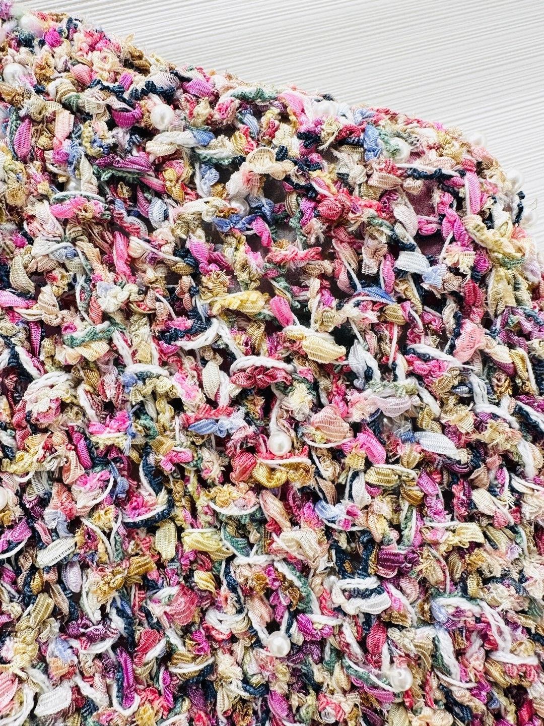 Chanel Chanel Pink-Purple Pearl Woven Cropped Coat Size S / US 4 / IT 40 - 3 Thumbnail