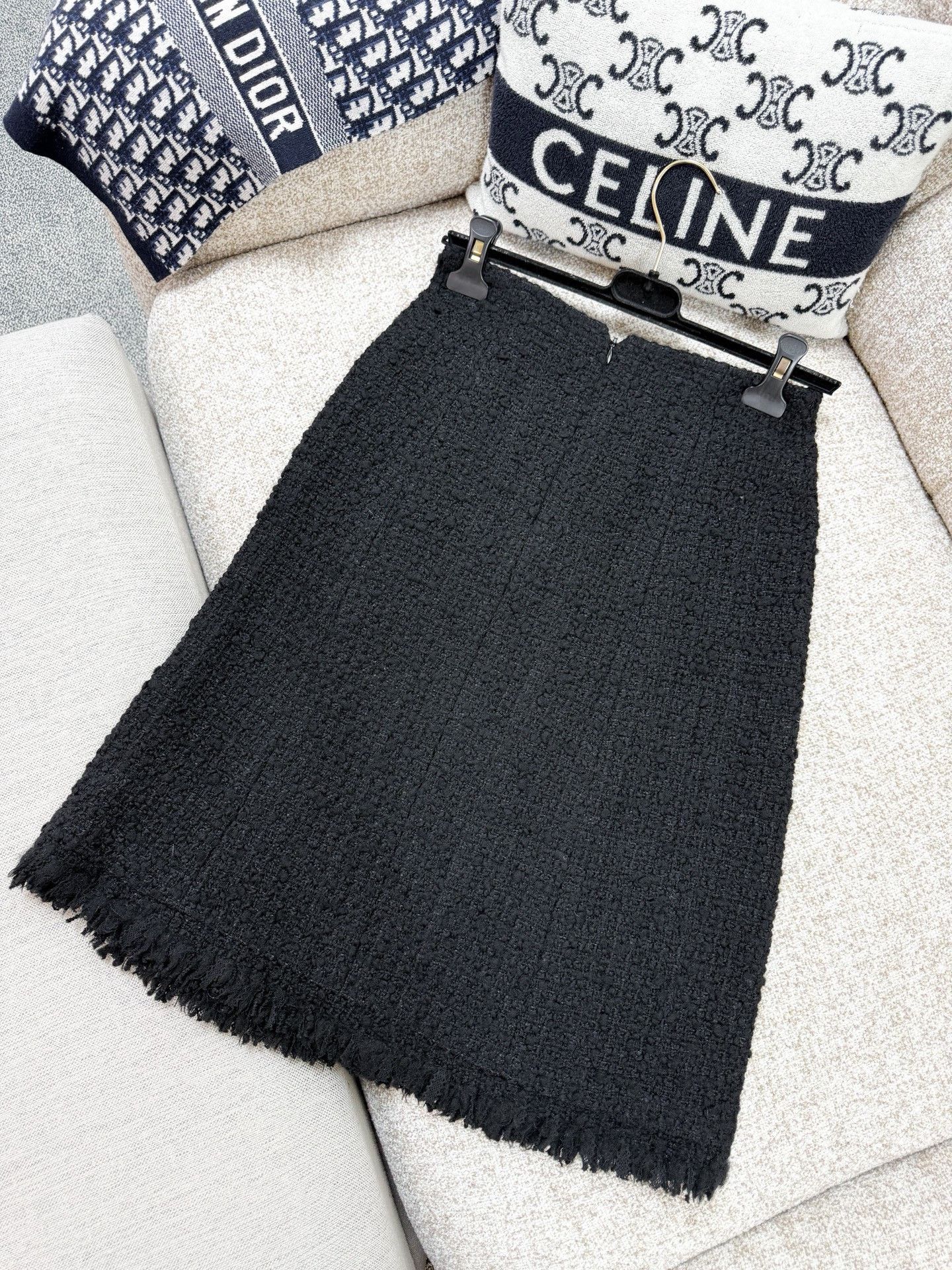 Chanel Chanel Black Woven Mid-Length Skirt Size 36" / US 14 / IT 50 - 3 Thumbnail