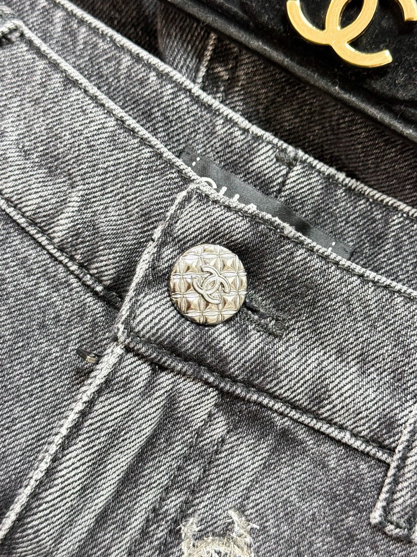 Chanel Chanel 21K Silver Double C Logo Denim Jeans Size 38" / US 16 / IT 52 - 4 Thumbnail