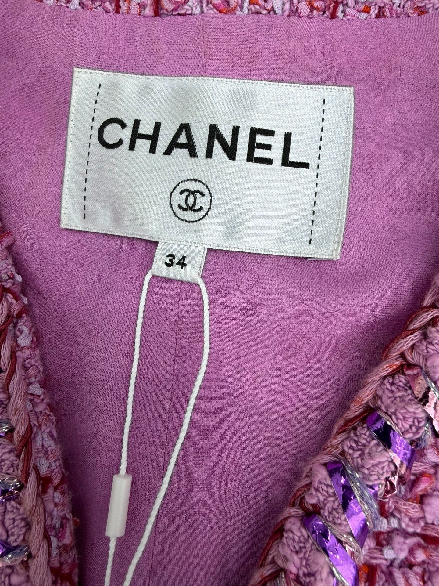 Chanel Chanel Pink Purple Knitted Long Vest Size XXS / US 00 / IT 34 - 4 Thumbnail