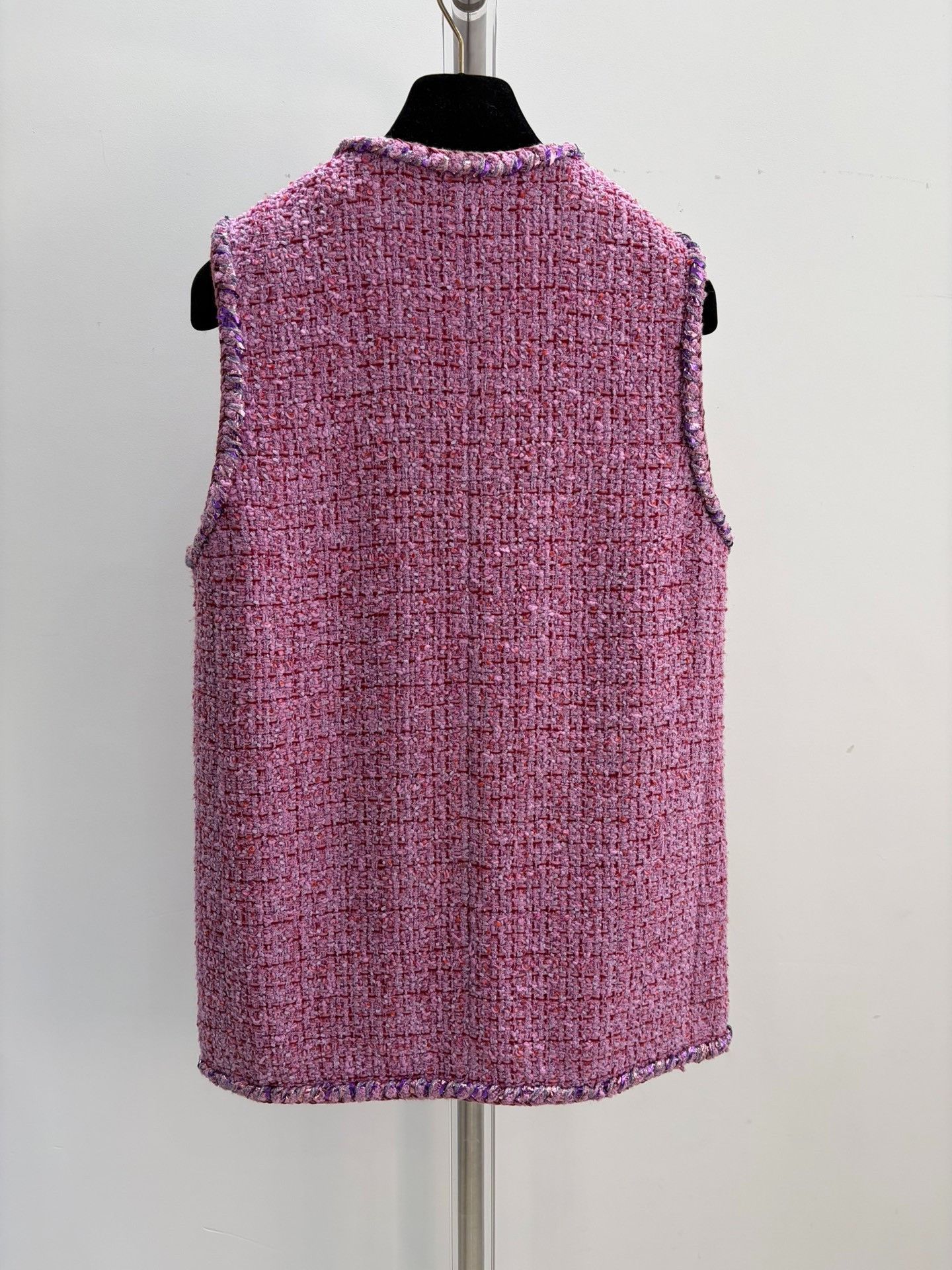 Chanel Chanel Pink Purple Knitted Long Vest Size XXS / US 00 / IT 34 - 2 Thumbnail