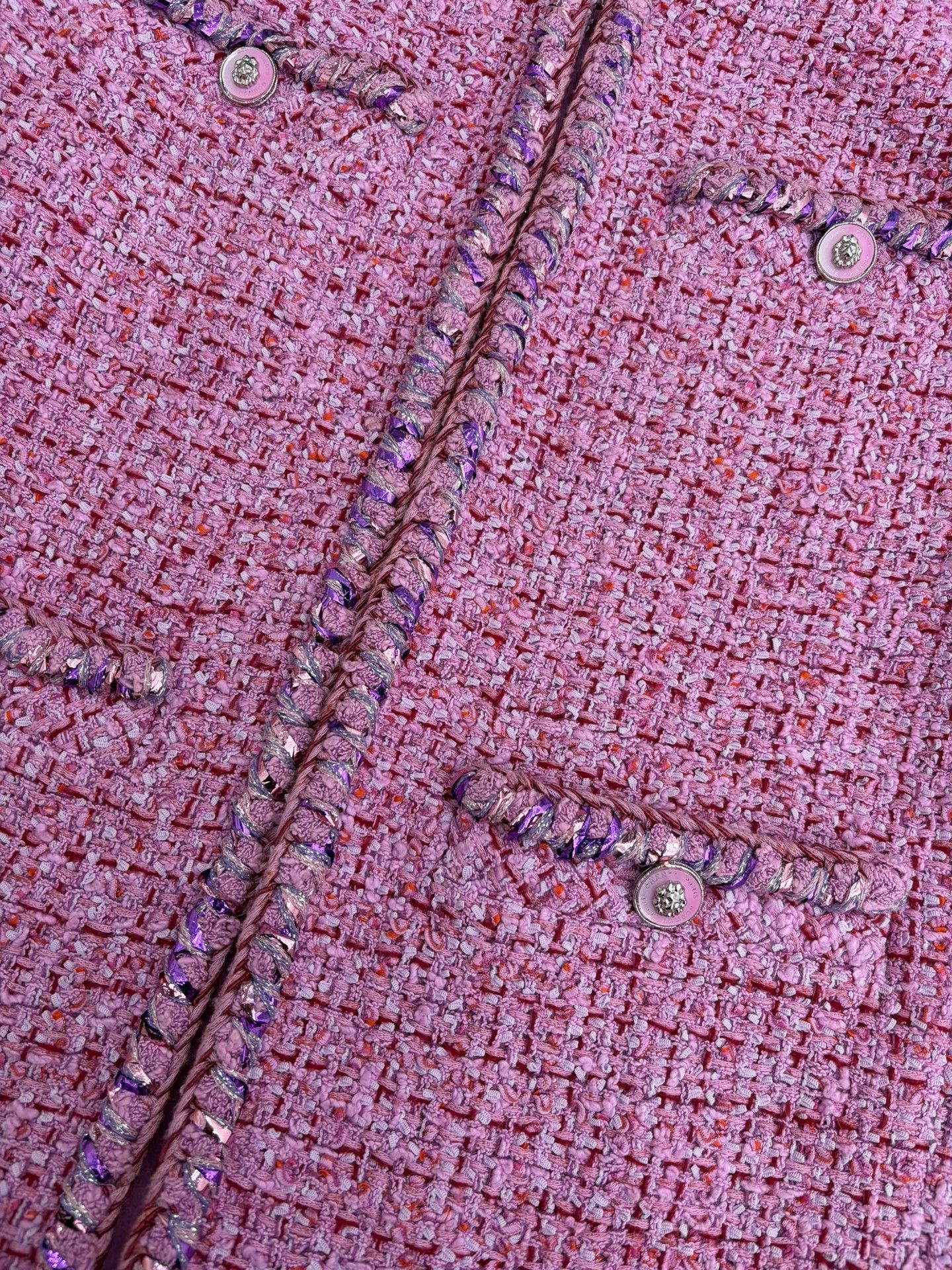 Chanel Chanel Pink Purple Knitted Long Vest Size XXS / US 00 / IT 34 - 3 Thumbnail